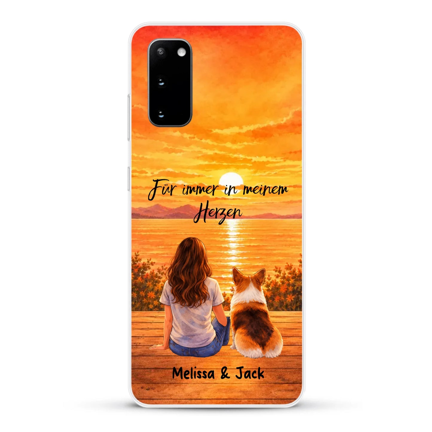 Personalisierte Handyhülle - Aquarell-Silhouette