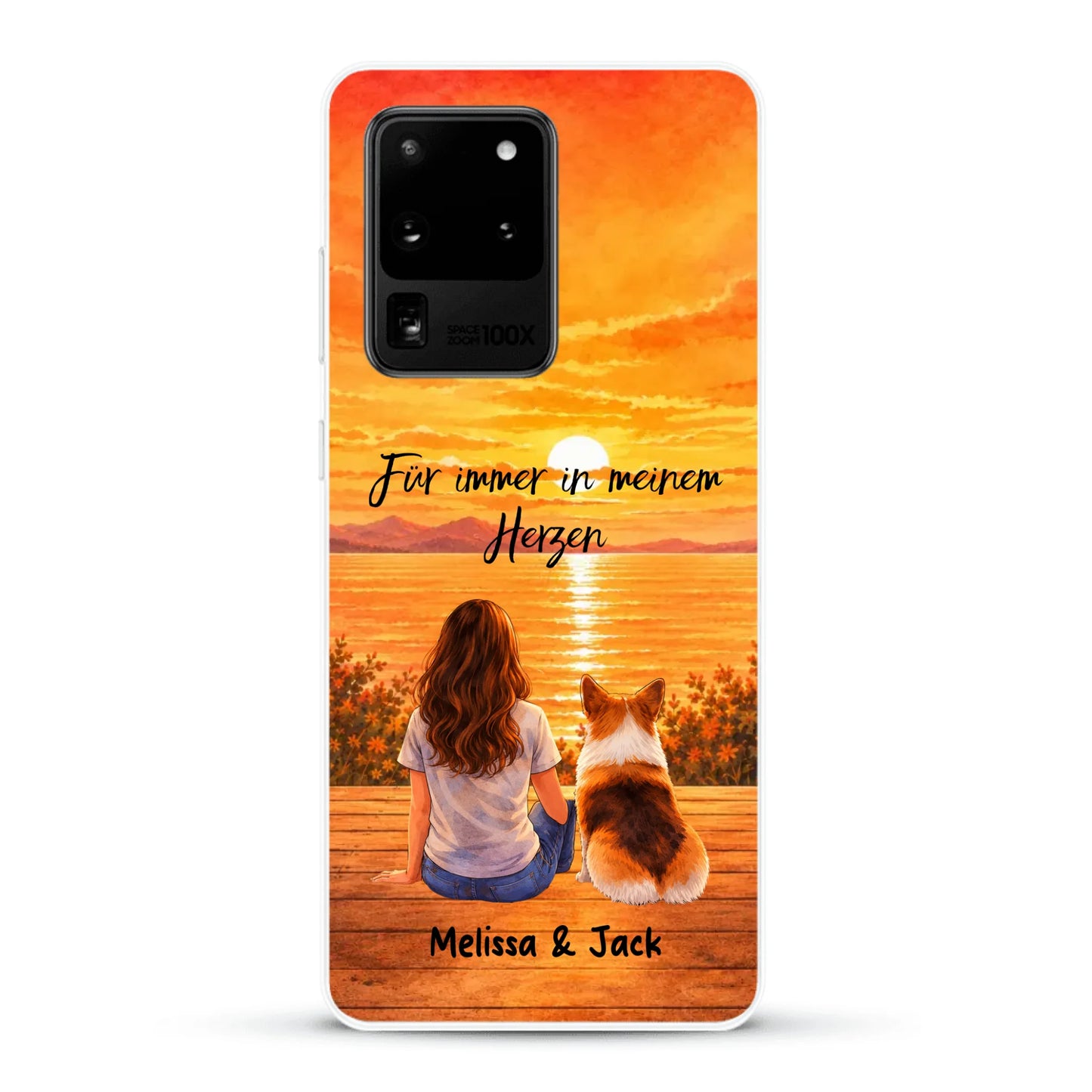 Personalisierte Handyhülle - Aquarell-Silhouette