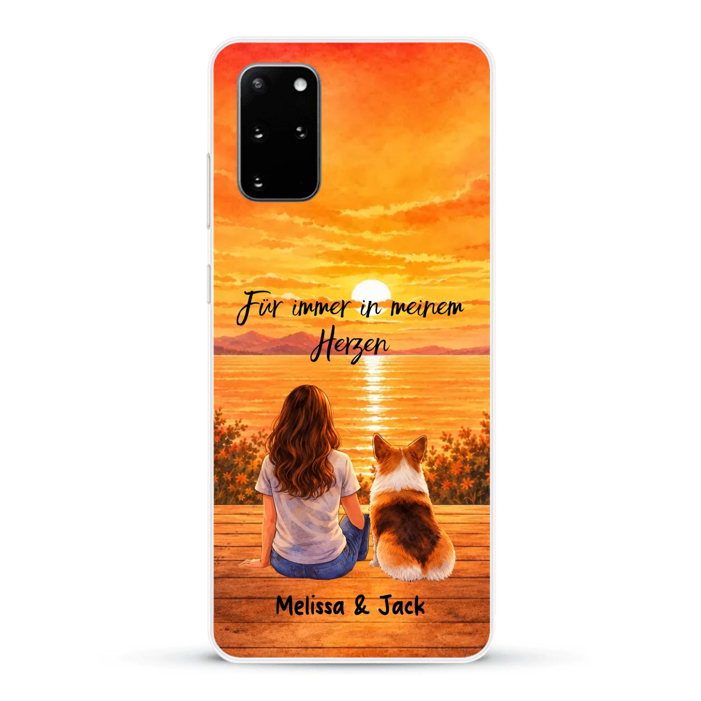 Personalisierte Handyhülle - Aquarell-Silhouette