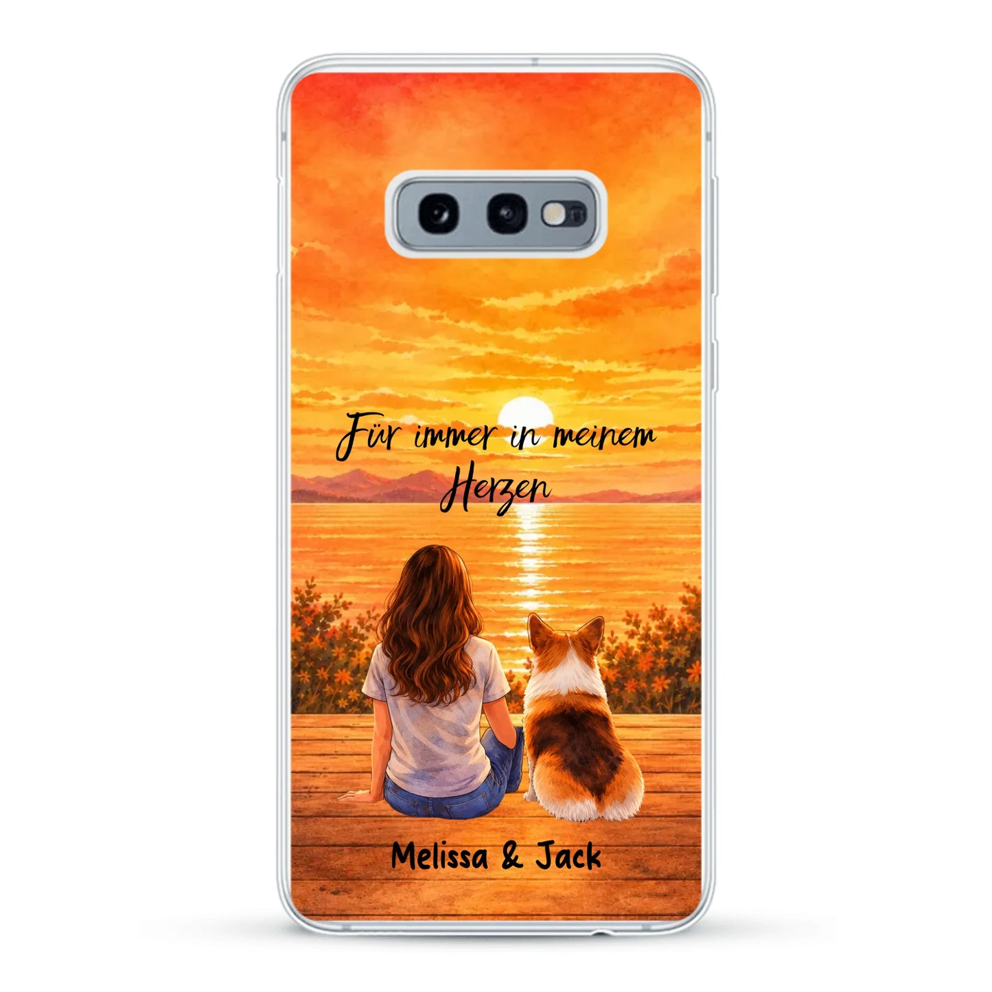 Personalisierte Handyhülle - Aquarell-Silhouette