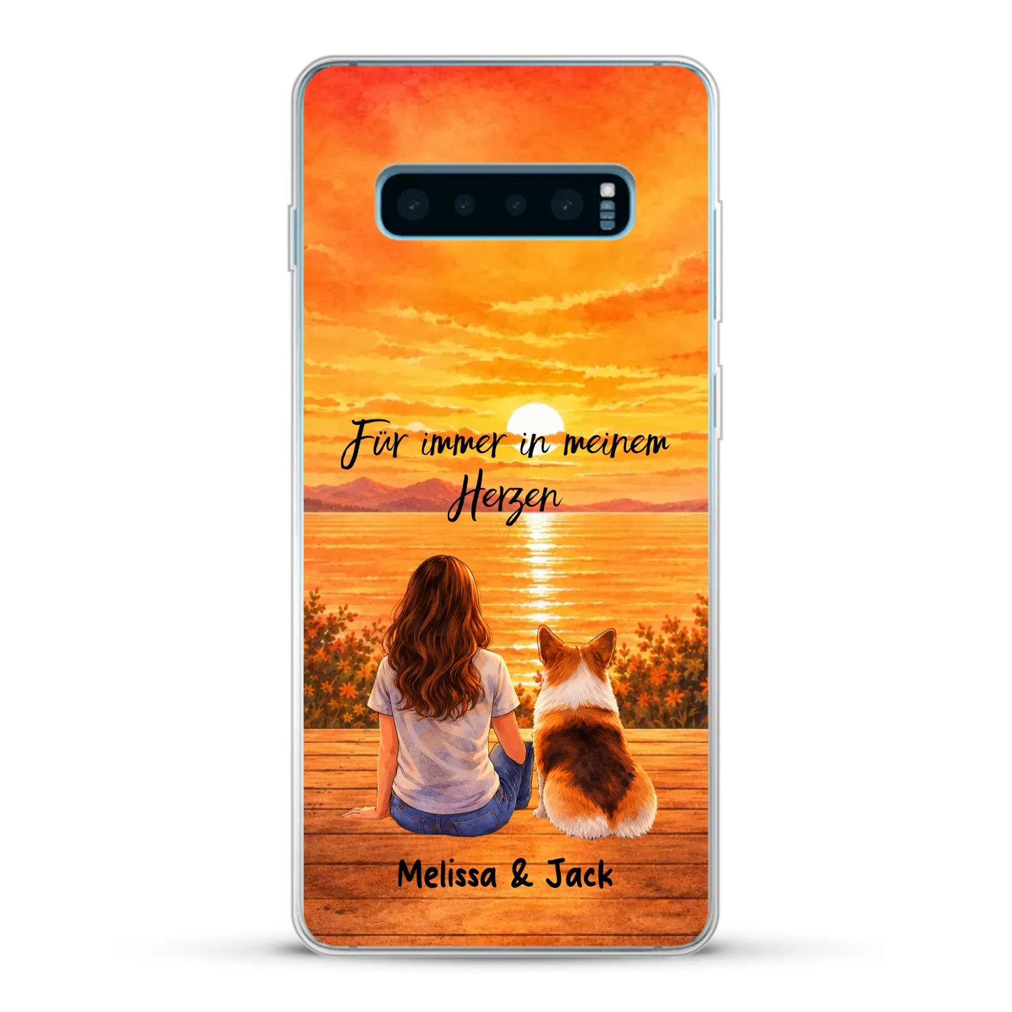 Personalisierte Handyhülle - Aquarell-Silhouette