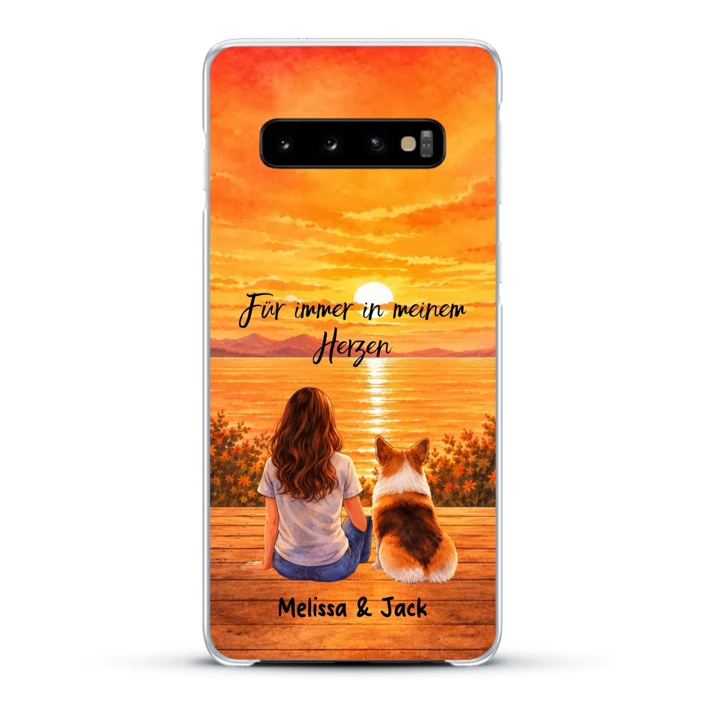 Personalisierte Handyhülle - Aquarell-Silhouette