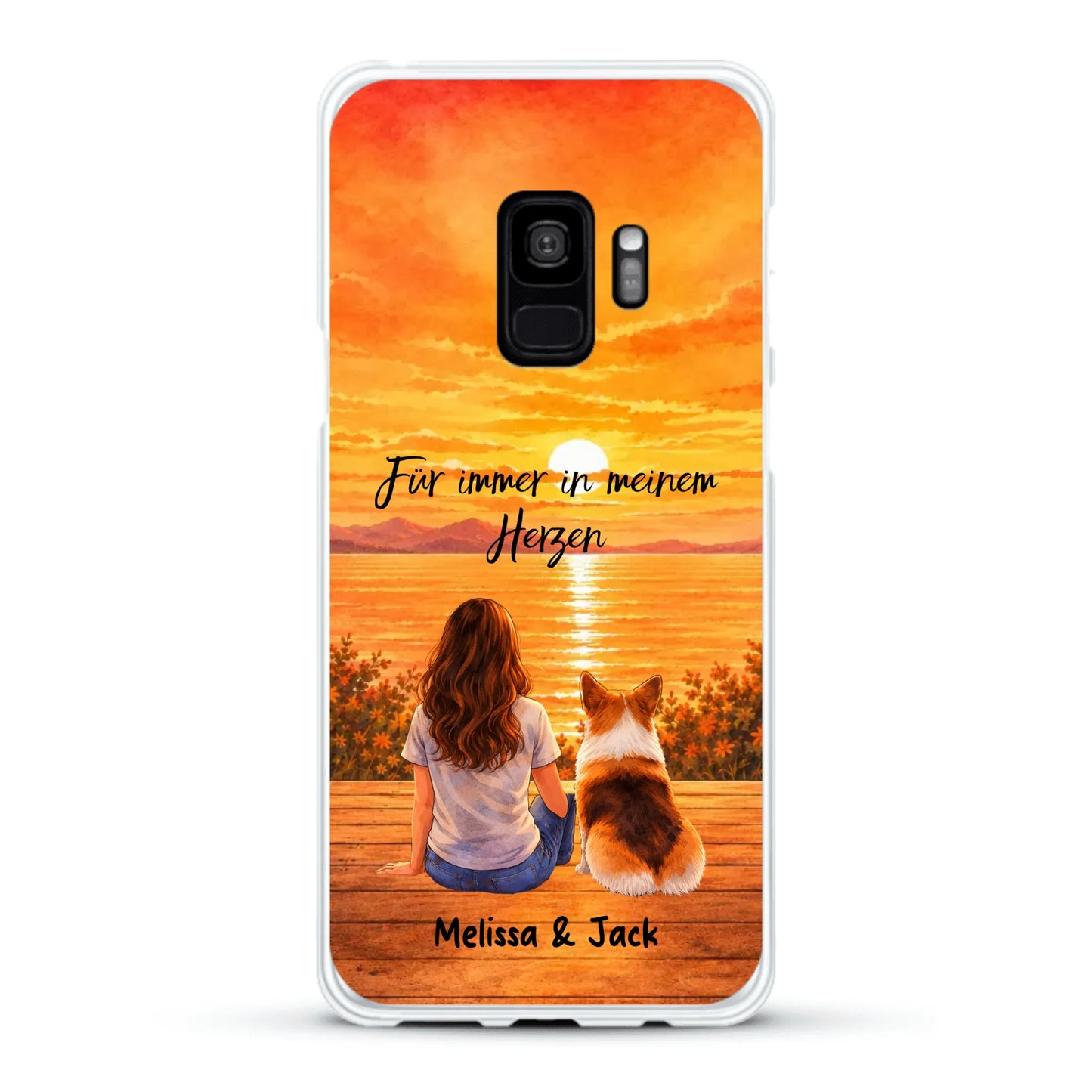 Personalisierte Handyhülle - Aquarell-Silhouette