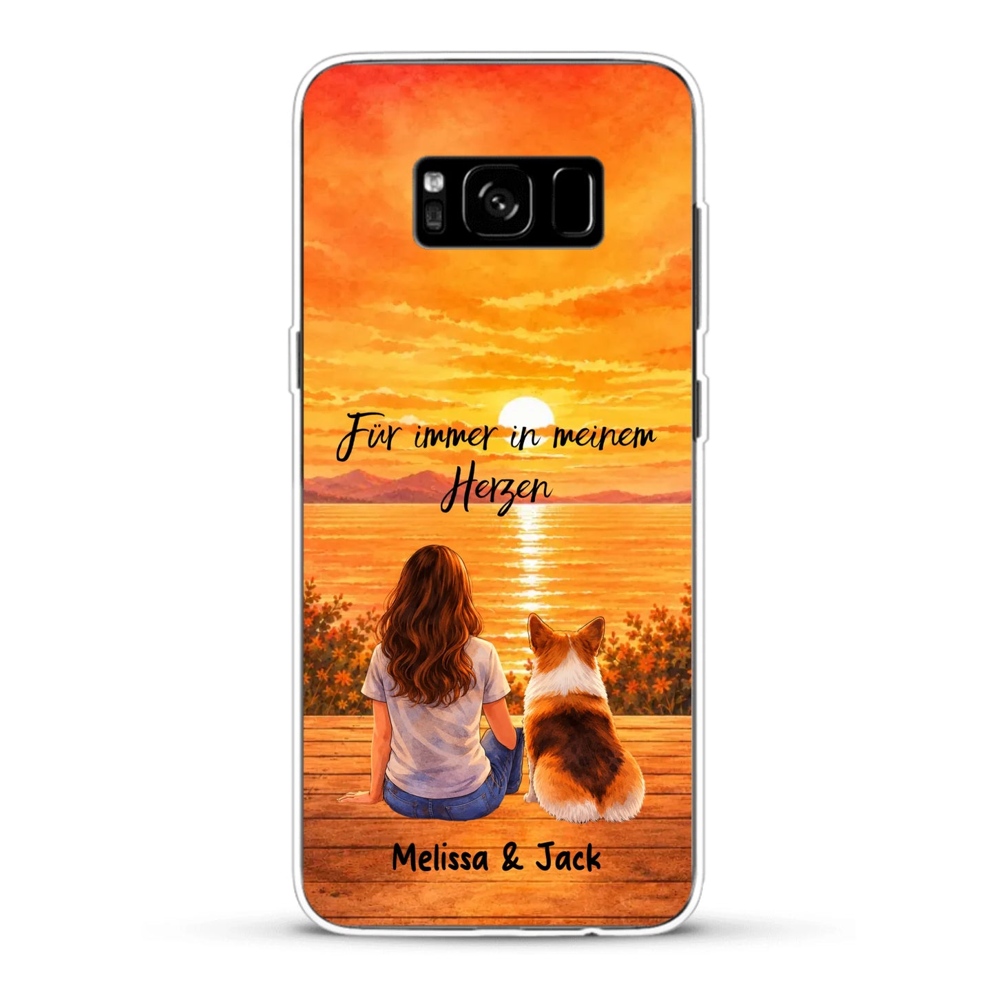 Personalisierte Handyhülle - Aquarell-Silhouette
