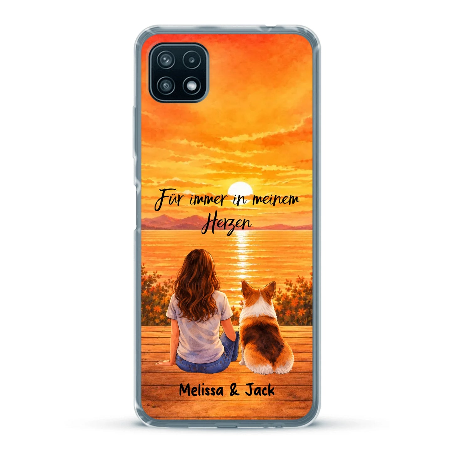 Personalisierte Handyhülle - Aquarell-Silhouette