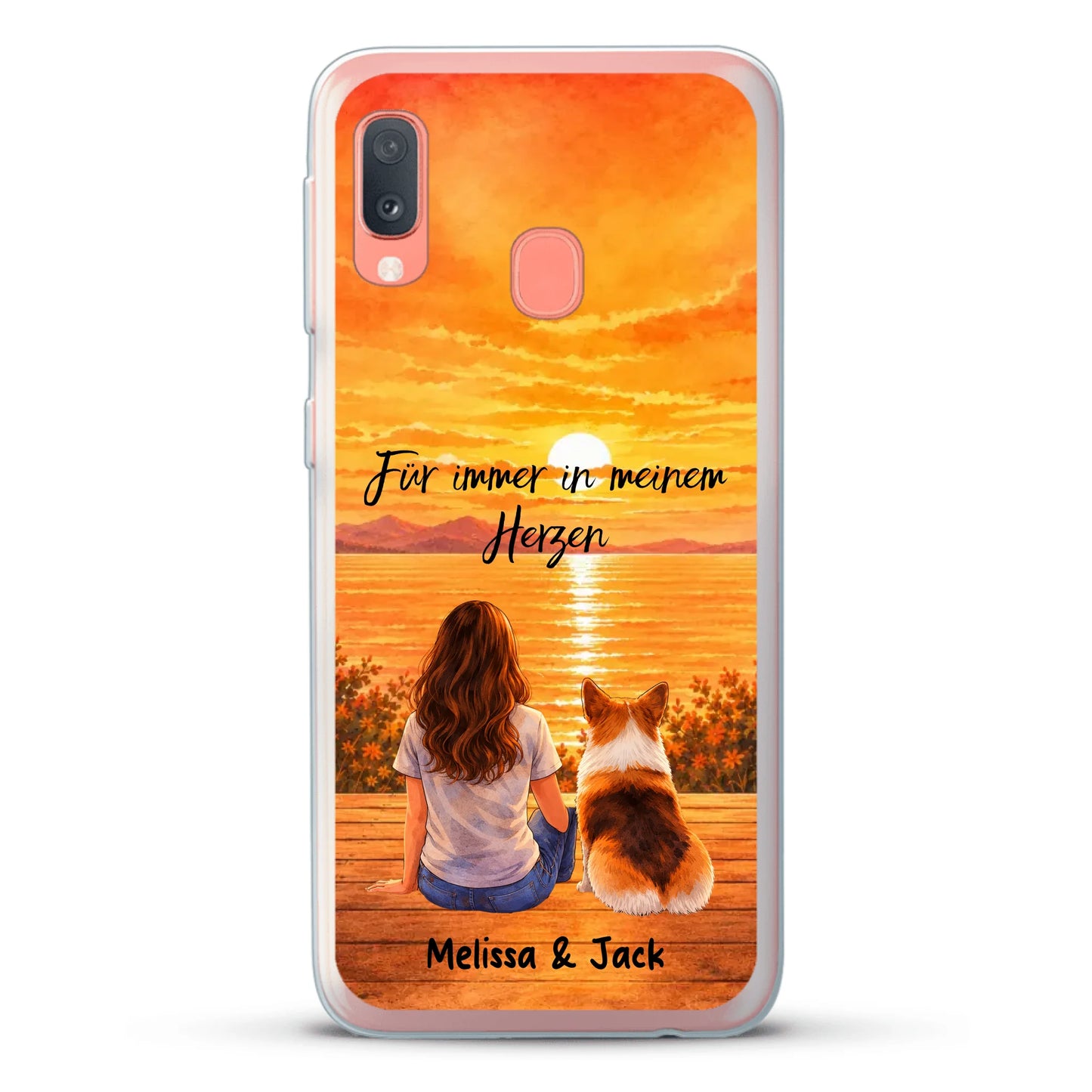 Personalisierte Handyhülle - Aquarell-Silhouette