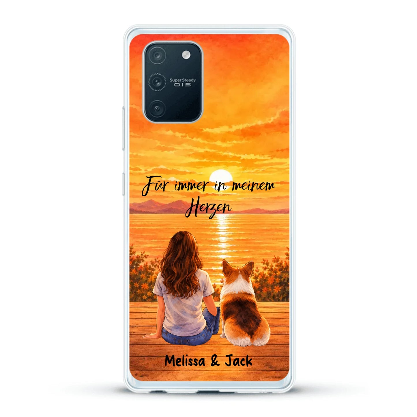 Personalisierte Handyhülle - Aquarell-Silhouette