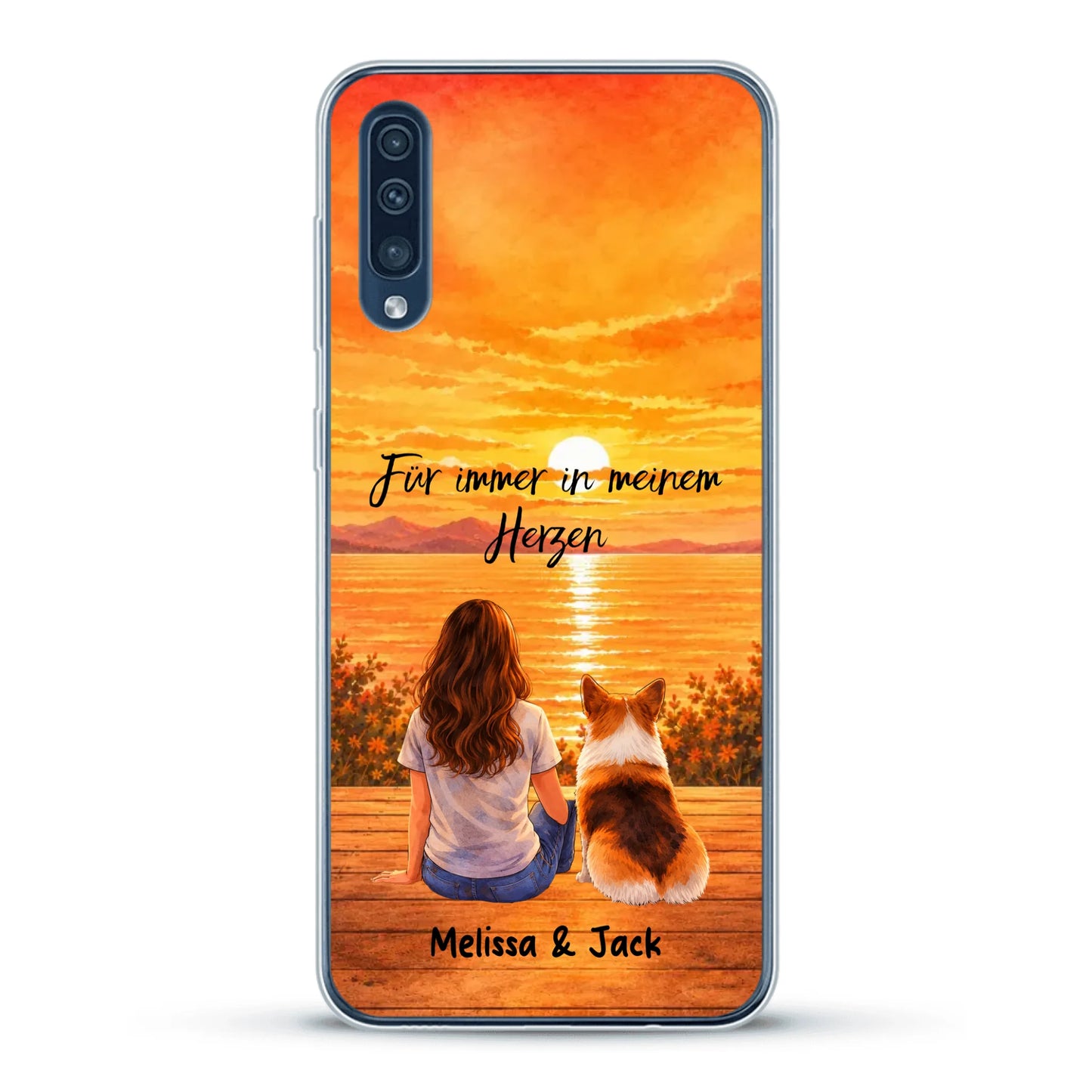 Personalisierte Handyhülle - Aquarell-Silhouette