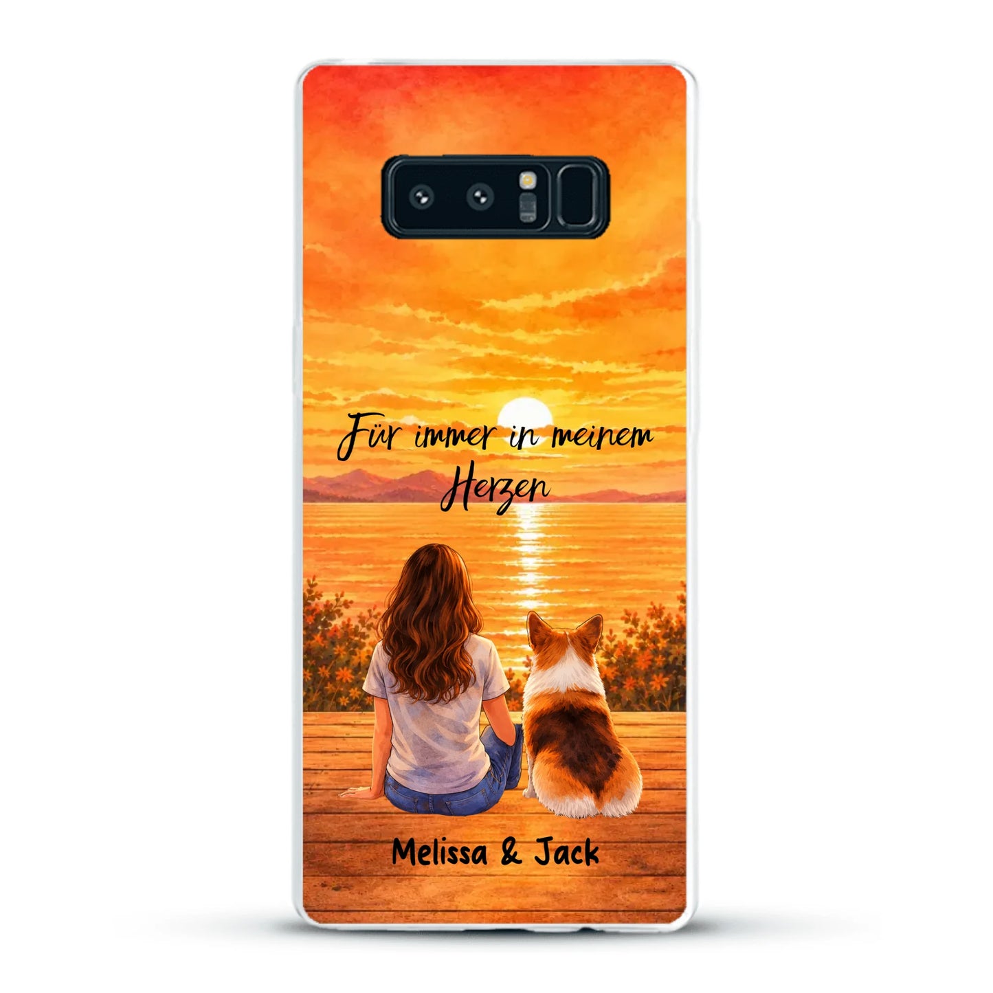 Personalisierte Handyhülle - Aquarell-Silhouette