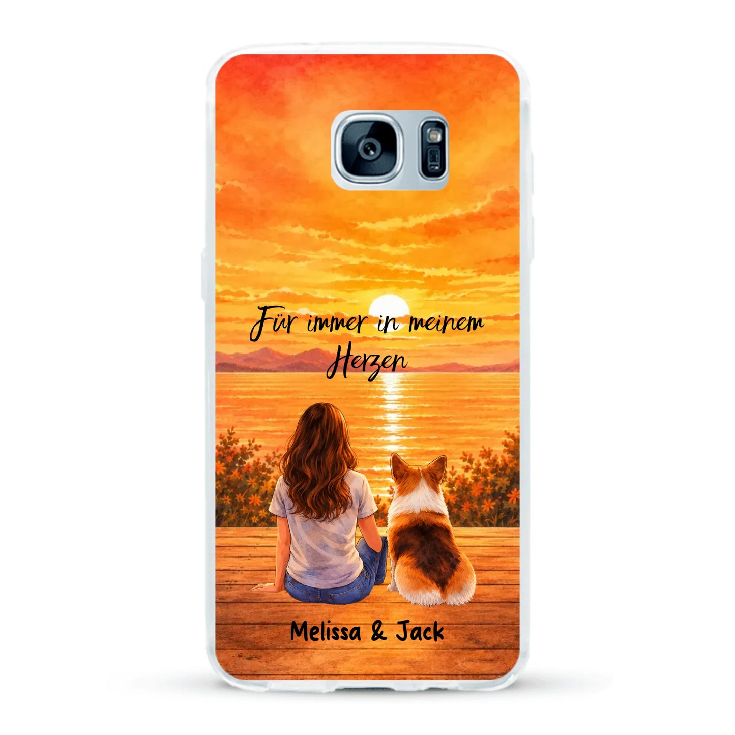 Personalisierte Handyhülle - Aquarell-Silhouette