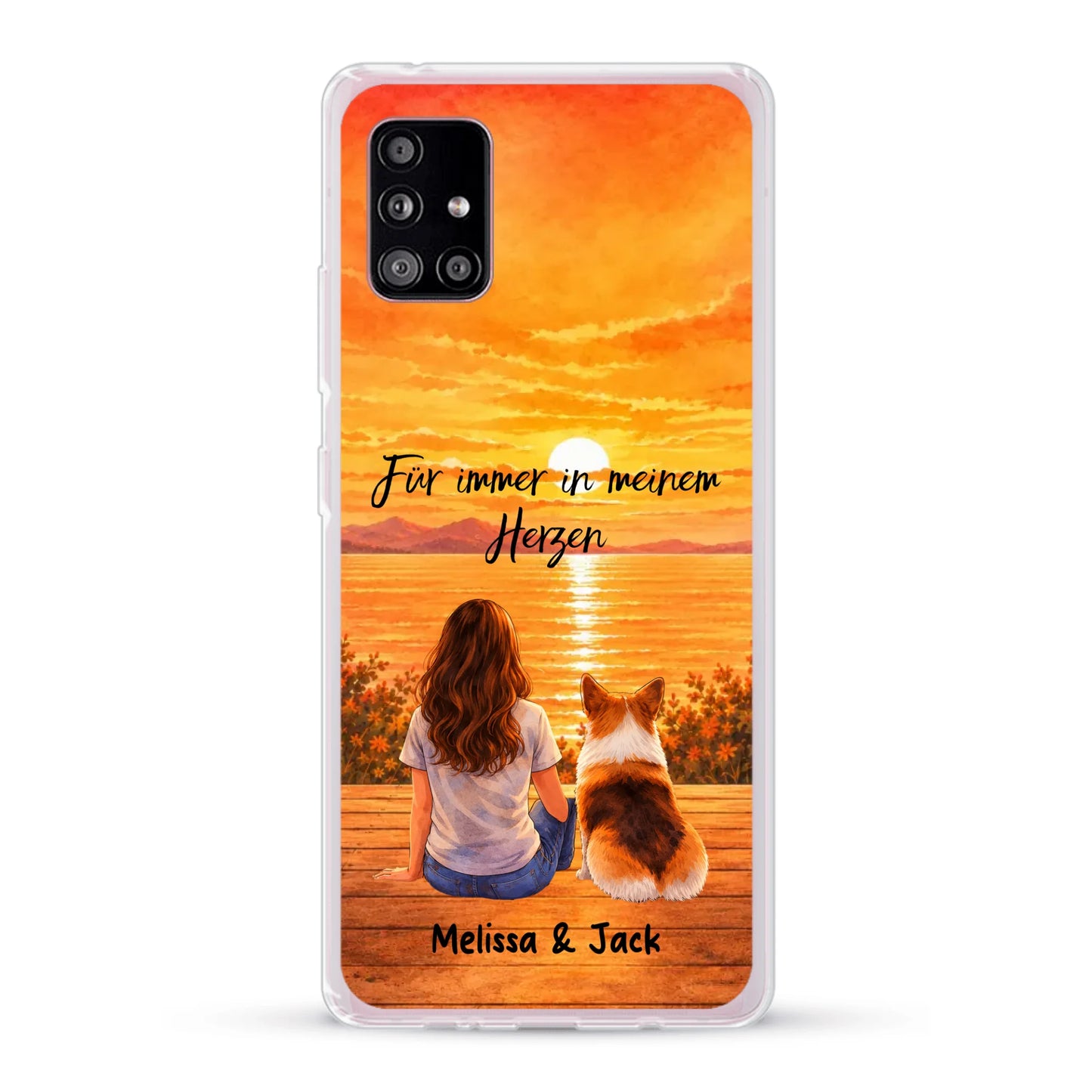 Personalisierte Handyhülle - Aquarell-Silhouette