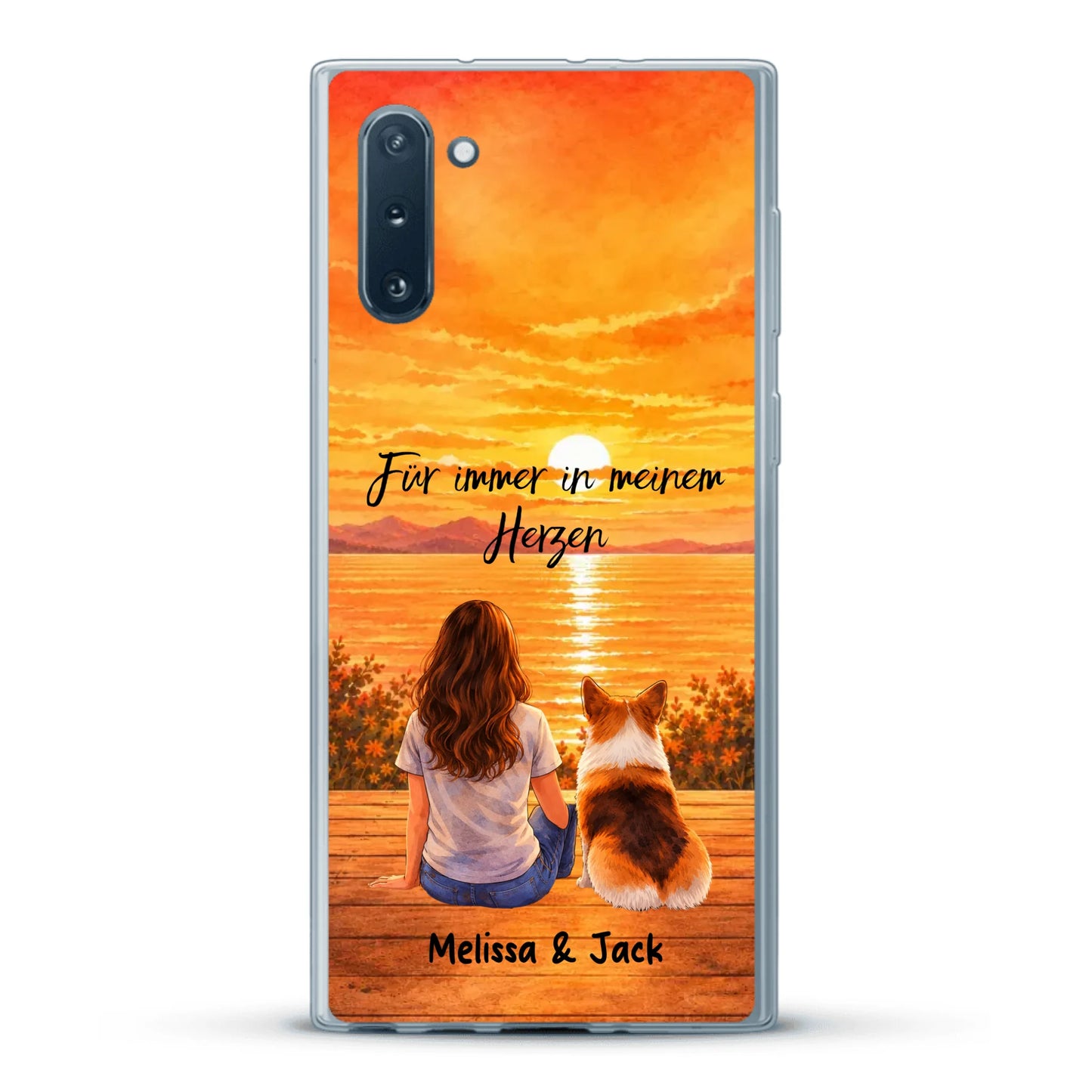 Personalisierte Handyhülle - Aquarell-Silhouette