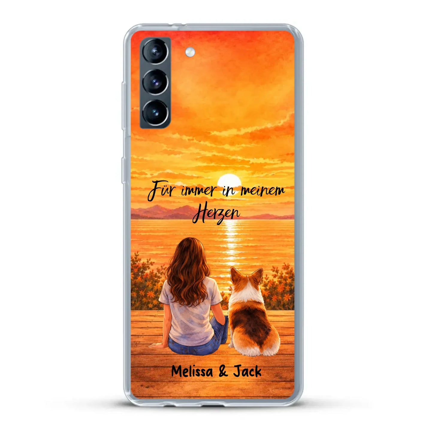 Personalisierte Handyhülle - Aquarell-Silhouette