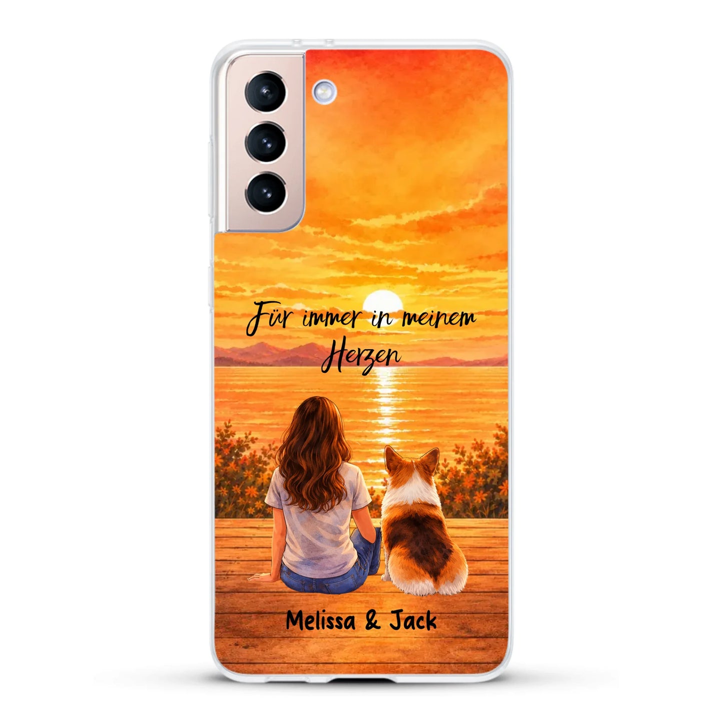 Personalisierte Handyhülle - Aquarell-Silhouette