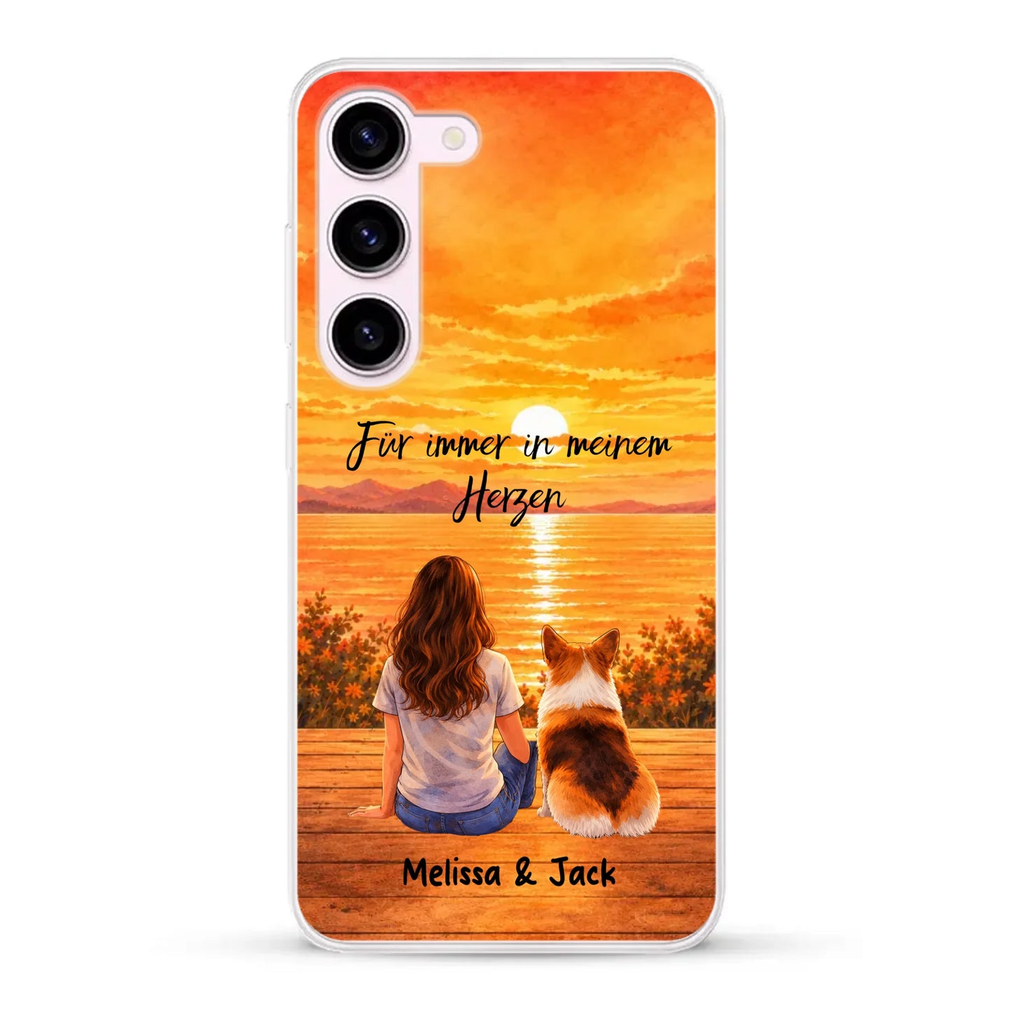 Personalisierte Handyhülle - Aquarell-Silhouette