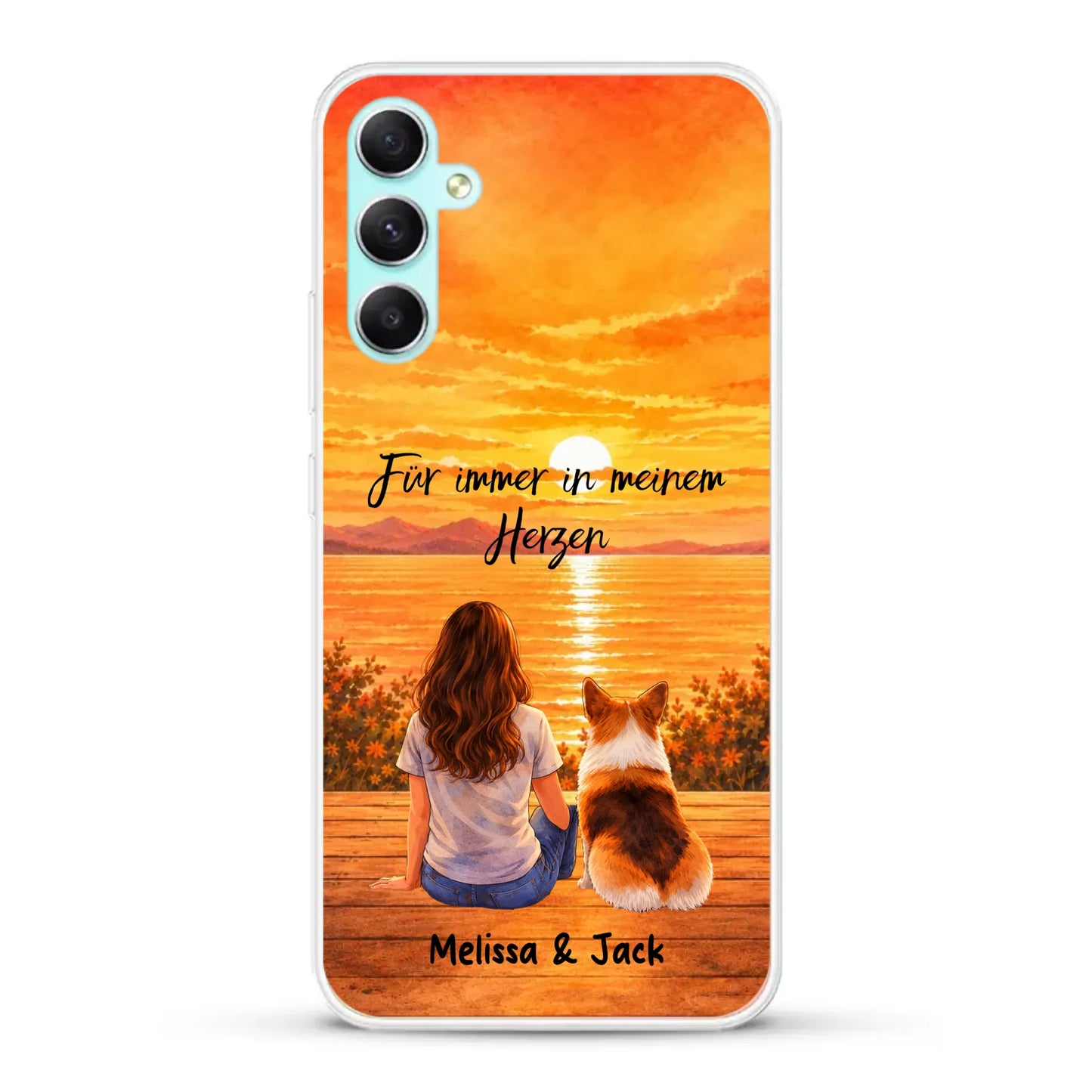 Personalisierte Handyhülle - Aquarell-Silhouette