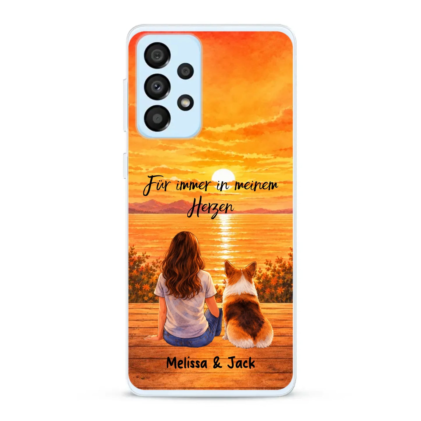 Personalisierte Handyhülle - Aquarell-Silhouette
