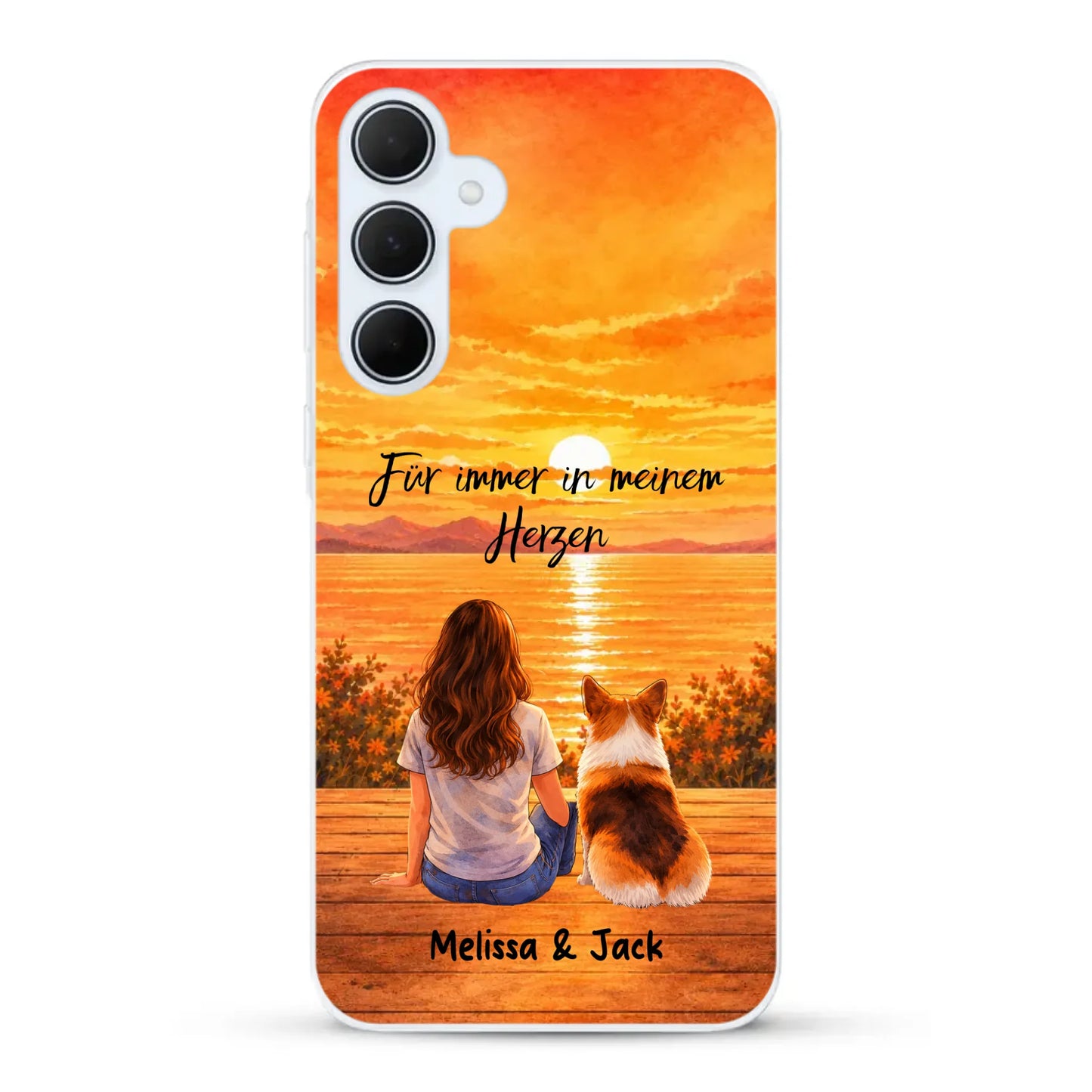 Personalisierte Handyhülle - Aquarell-Silhouette