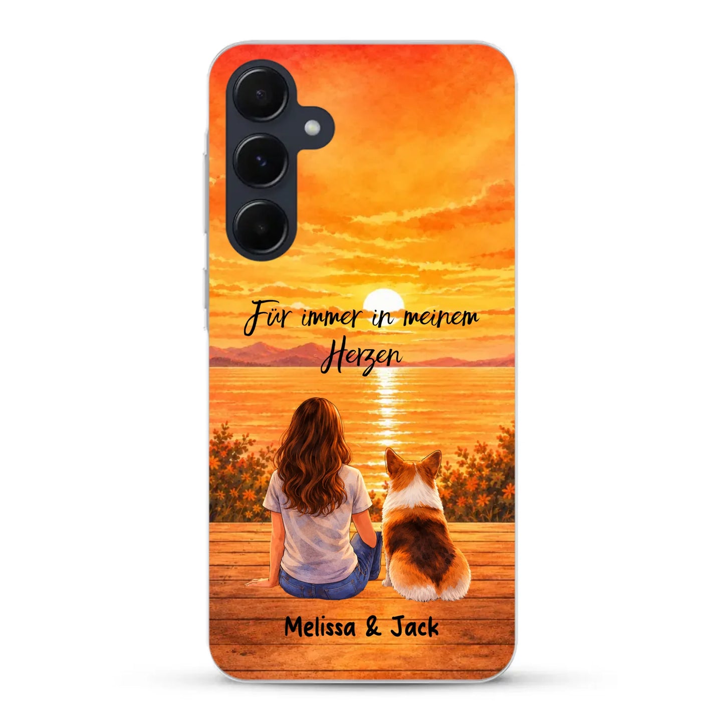 Personalisierte Handyhülle - Aquarell-Silhouette