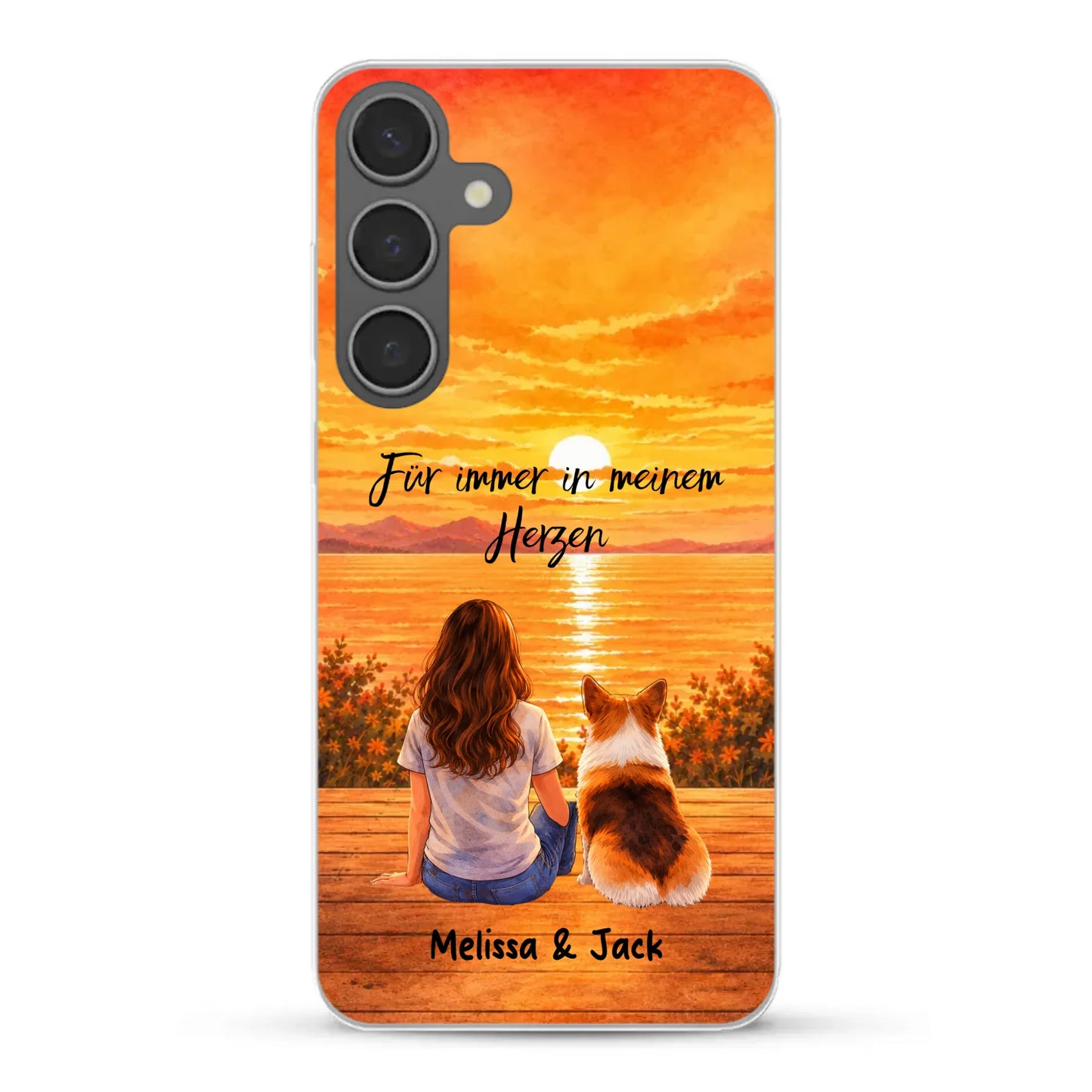Personalisierte Handyhülle - Aquarell-Silhouette