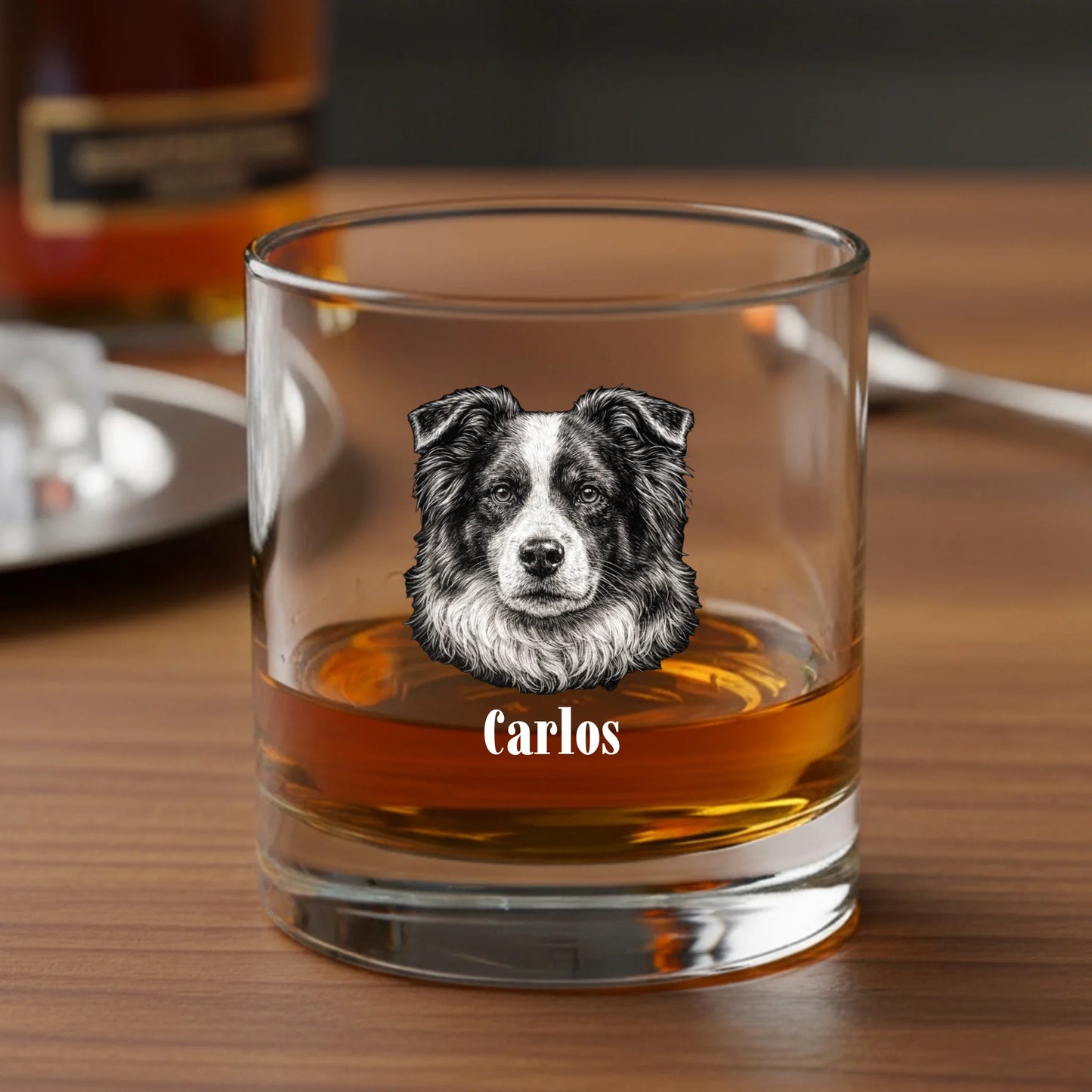 Personalisiertes Whiskyglas - Porträtskizze