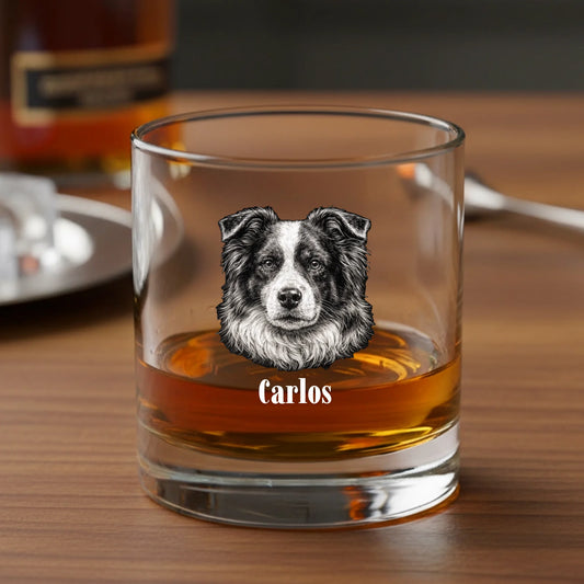 Personalisiertes Whiskyglas - Porträtskizze
