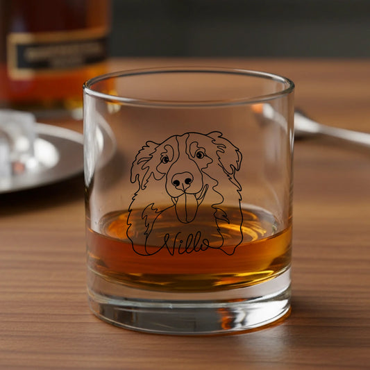 Personalisiertes Whiskyglas - Lineart