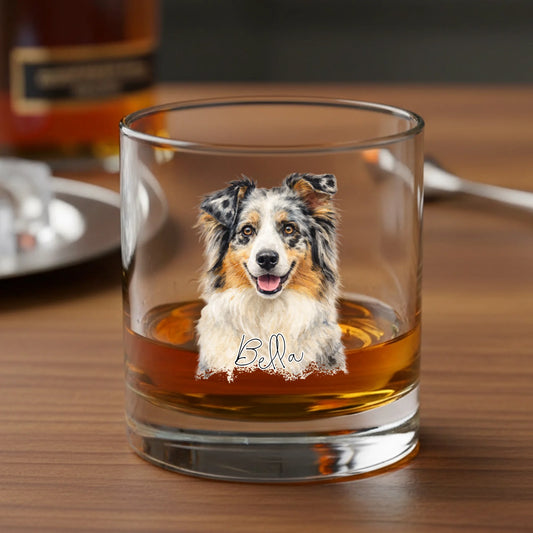 Personalisiertes Whiskyglas - Aquarellporträt