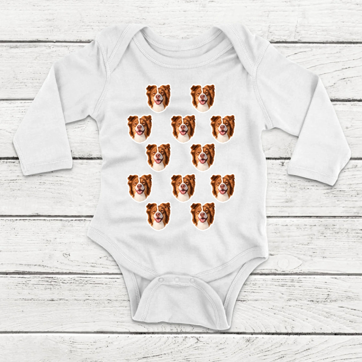 Personalisierter Babybody - Photo Face Print