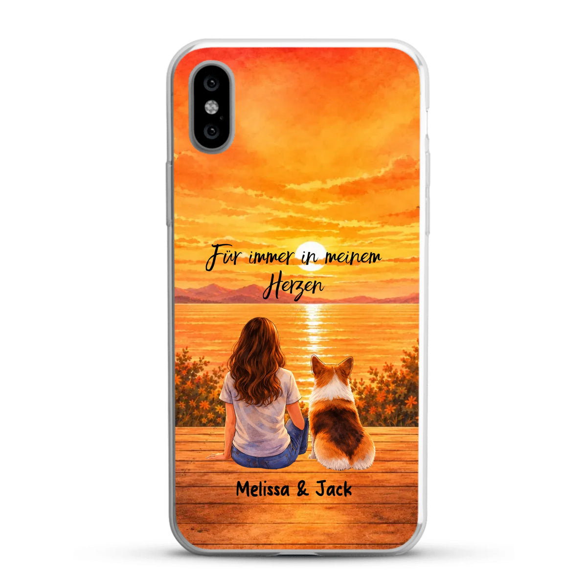 Personalisierte Handyhülle - Aquarell Silhouette