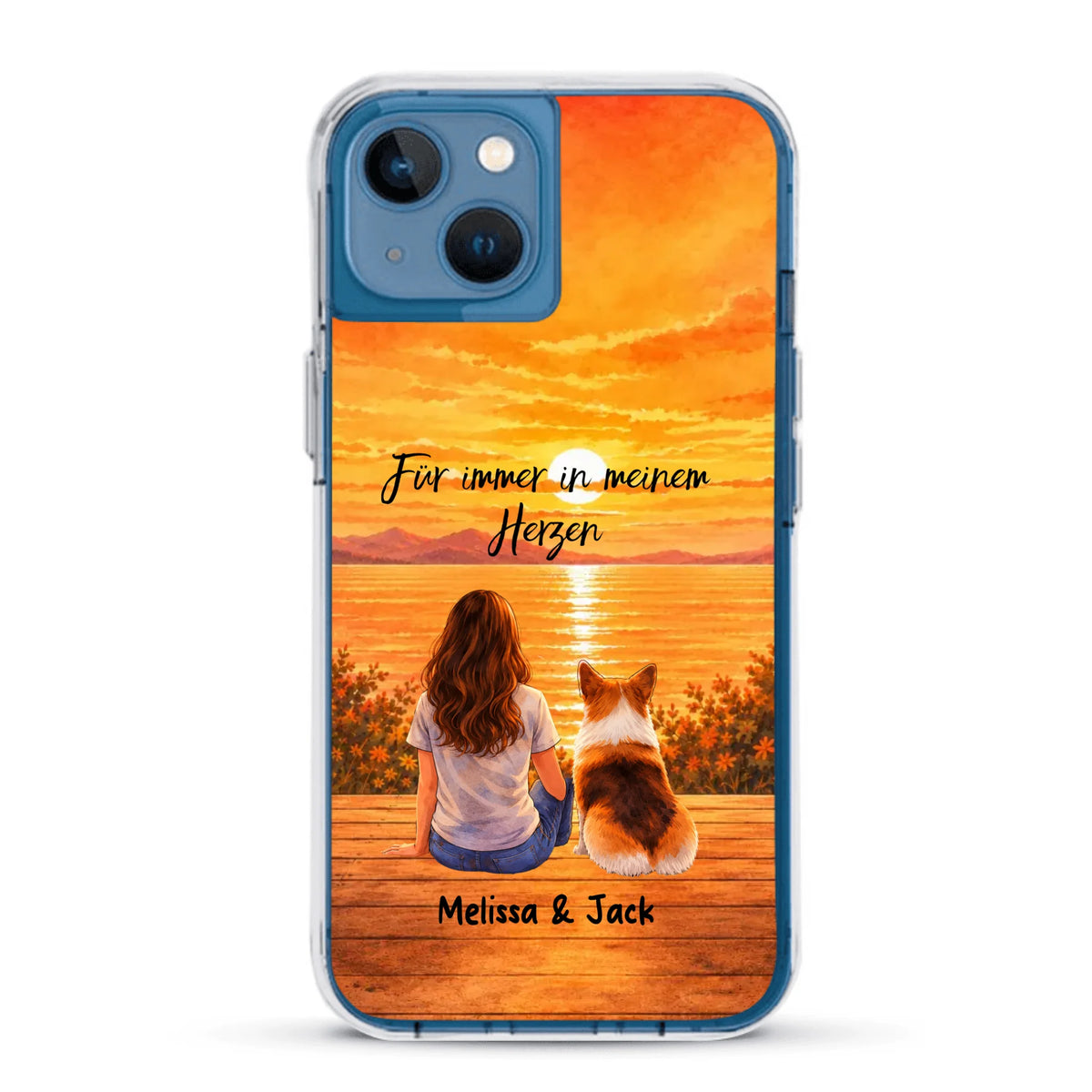 Personalisierte Handyhülle - Aquarell Silhouette