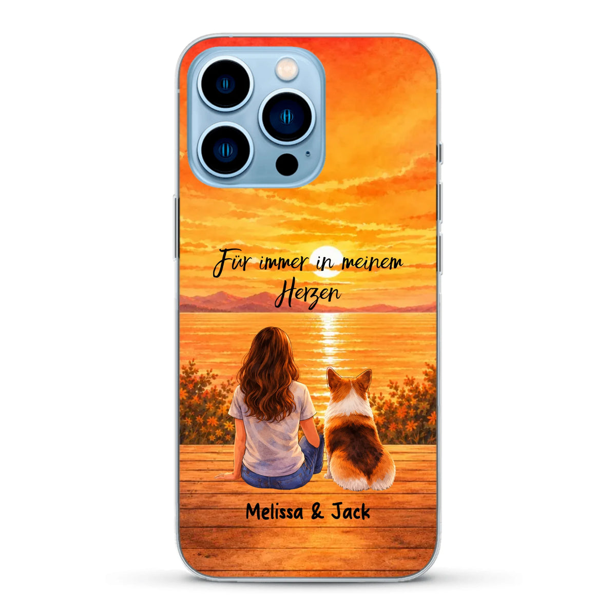 Personalisierte Handyhülle - Aquarell Silhouette