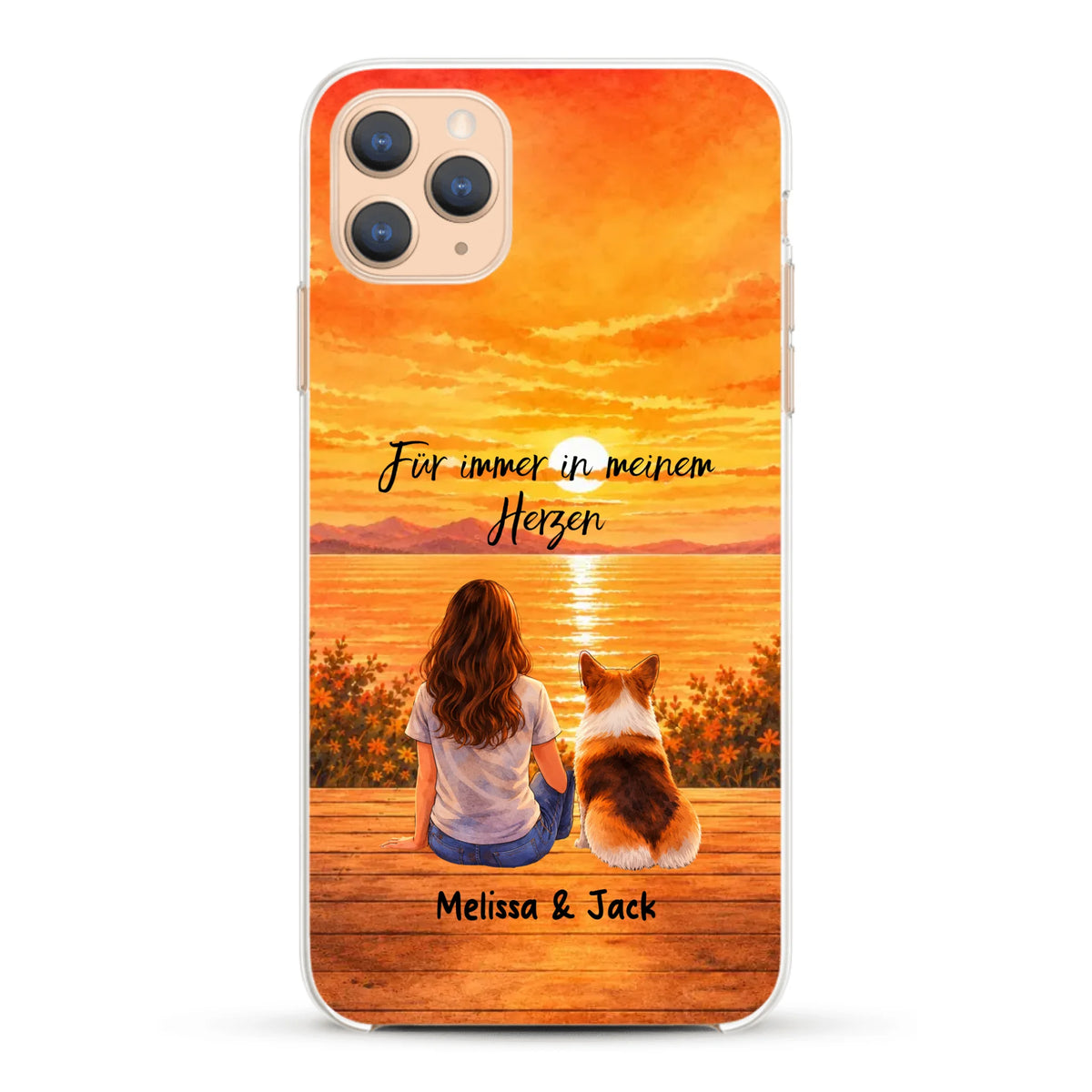 Personalisierte Handyhülle - Aquarell Silhouette