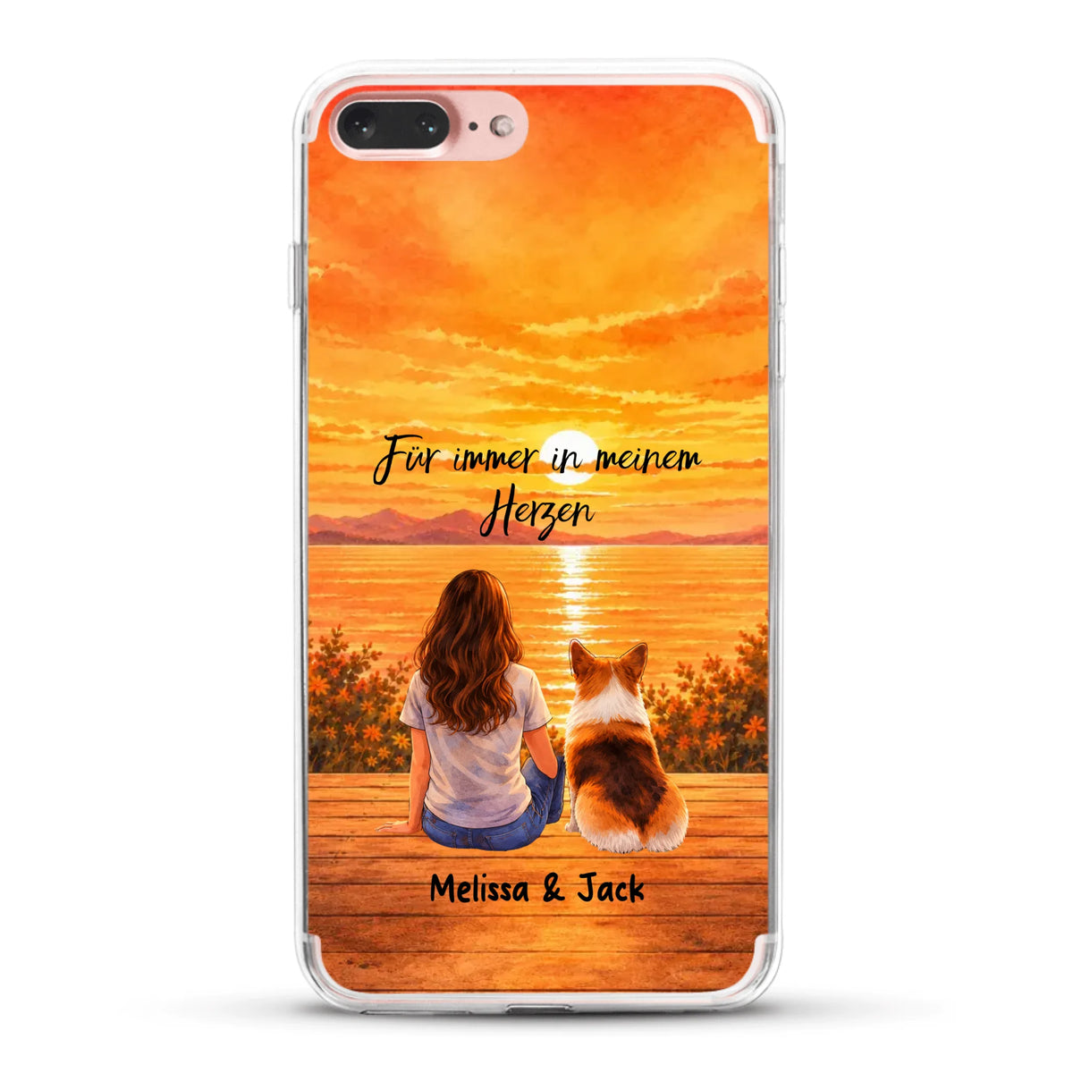 Personalisierte Handyhülle - Aquarell Silhouette