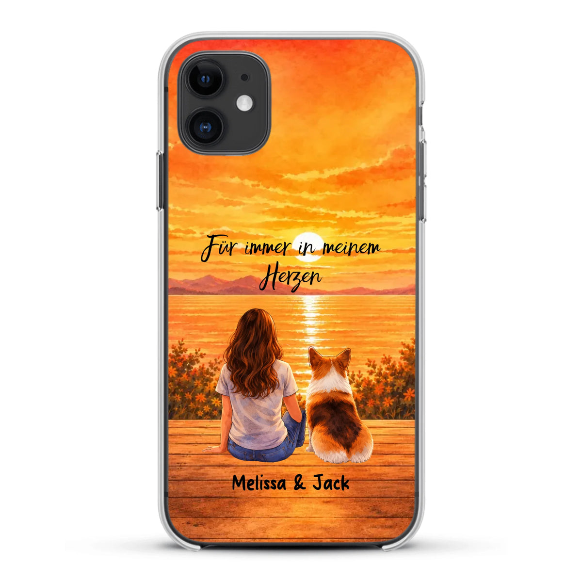 Personalisierte Handyhülle - Aquarell Silhouette