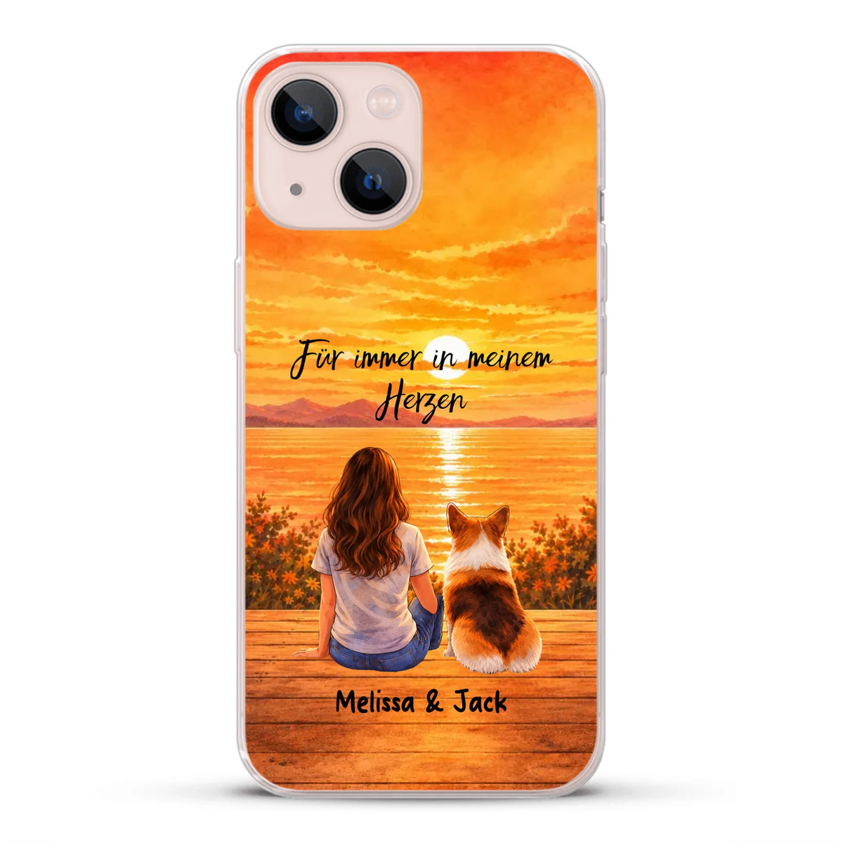 Personalisierte Handyhülle - Aquarell Silhouette