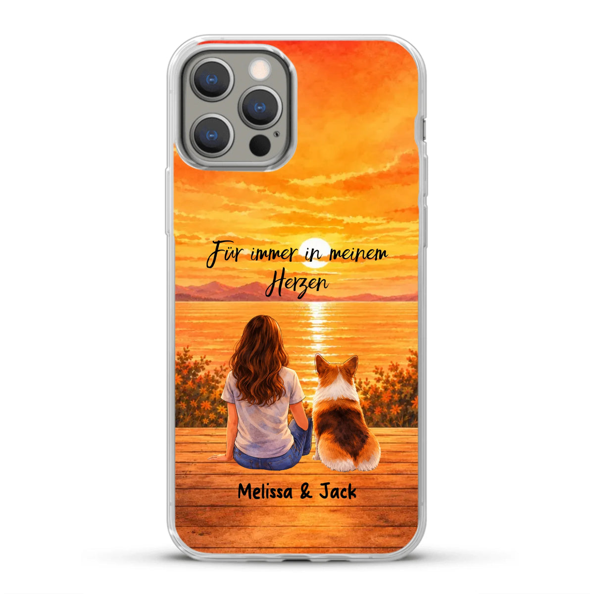 Personalisierte Handyhülle - Aquarell Silhouette