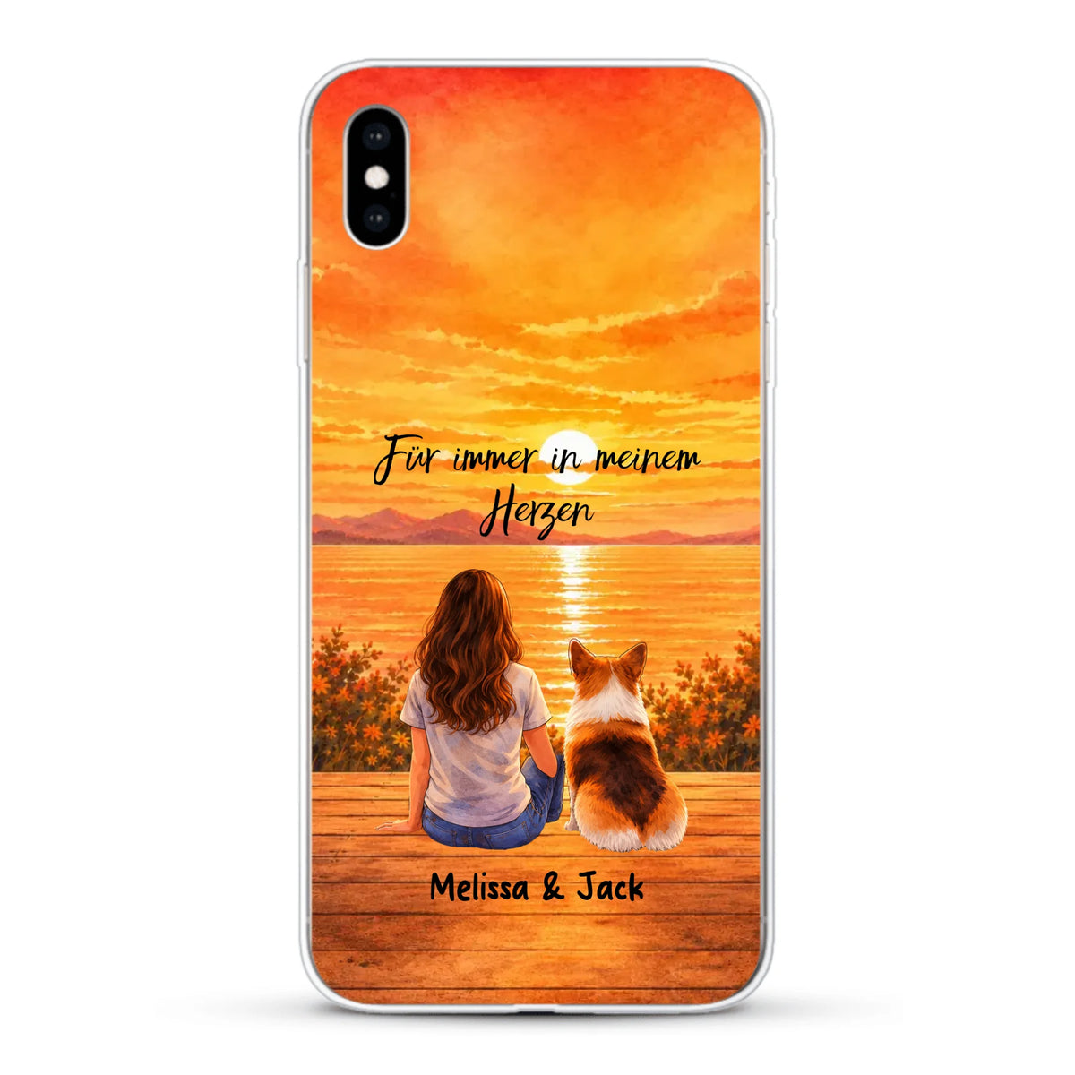 Personalisierte Handyhülle - Aquarell Silhouette