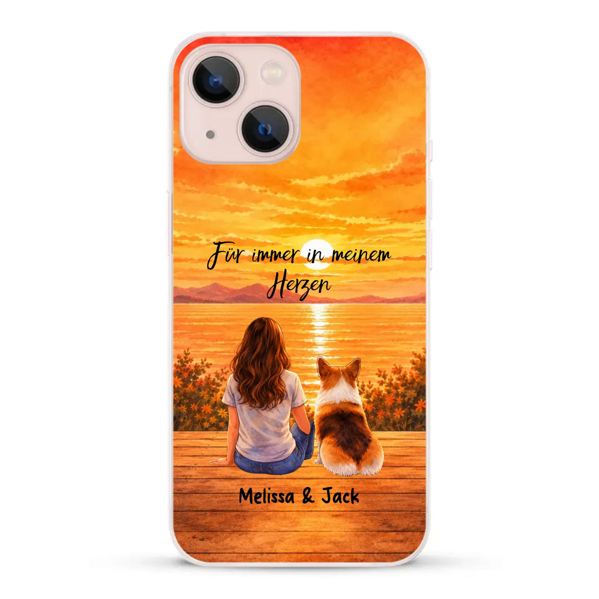 Personalisierte Handyhülle - Aquarell Silhouette
