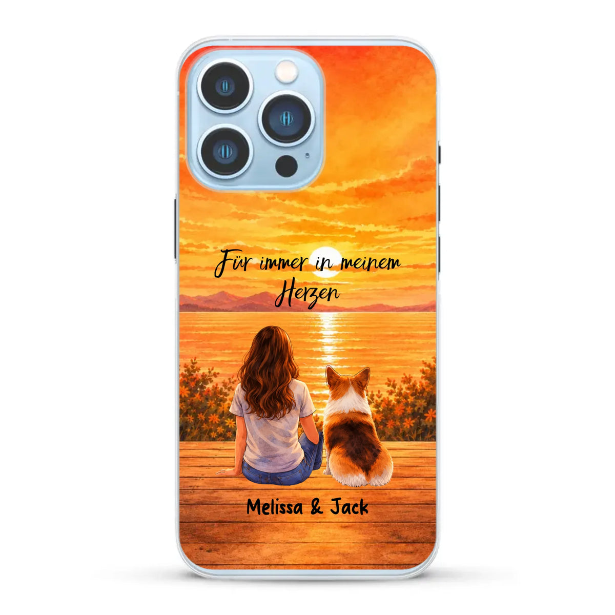 Personalisierte Handyhülle - Aquarell Silhouette