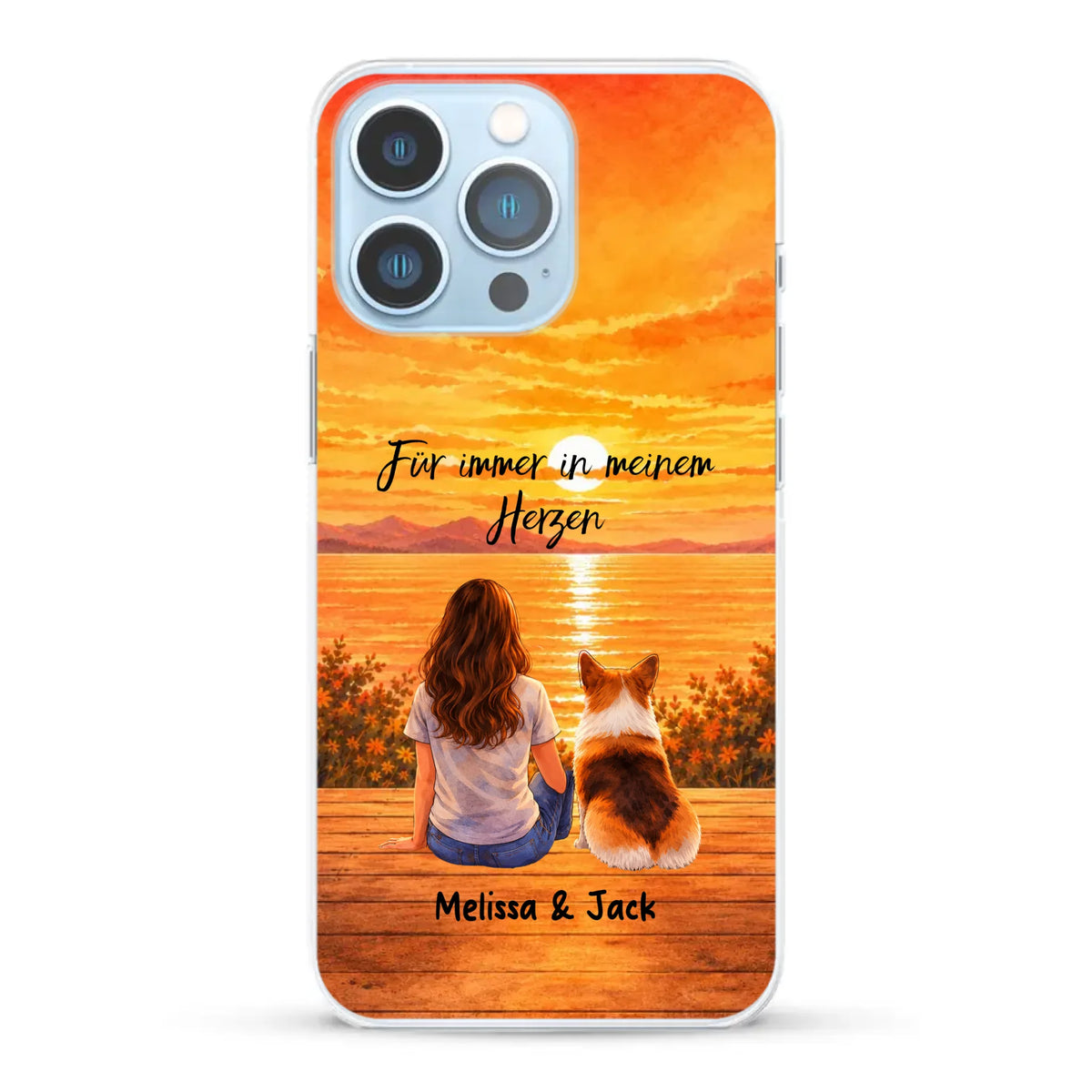 Personalisierte Handyhülle - Aquarell Silhouette