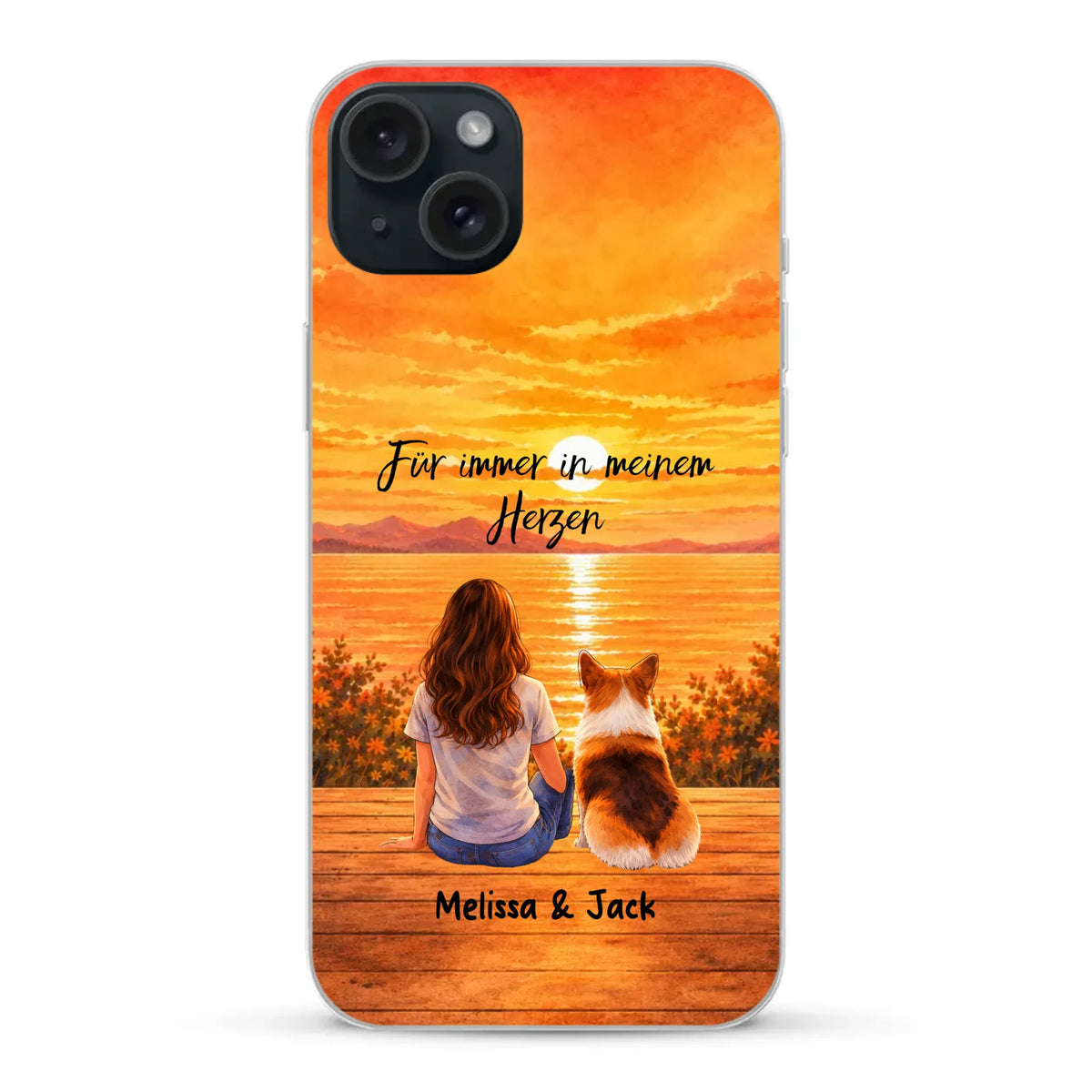Personalisierte Handyhülle - Aquarell Silhouette
