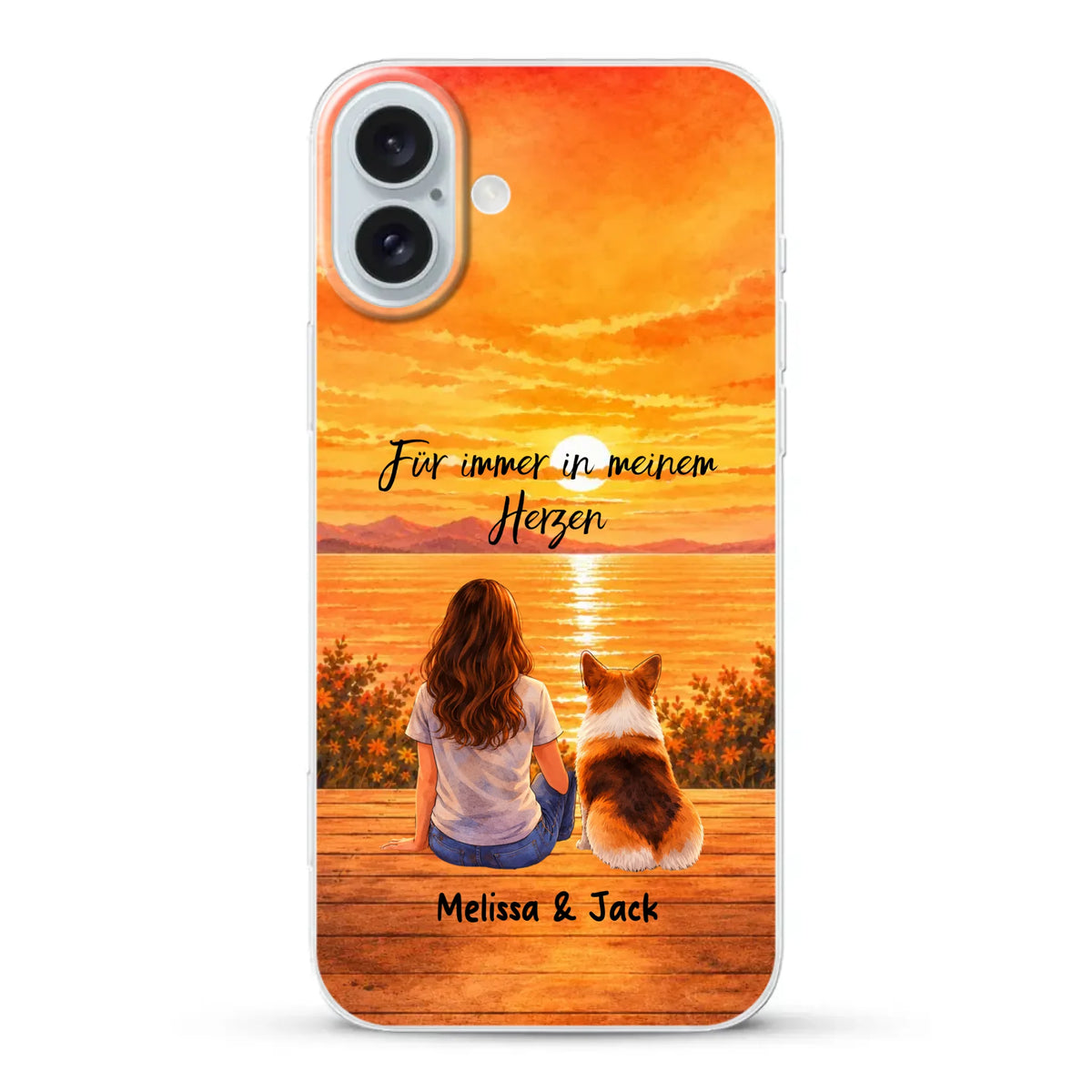 Personalisierte Handyhülle - Aquarell Silhouette