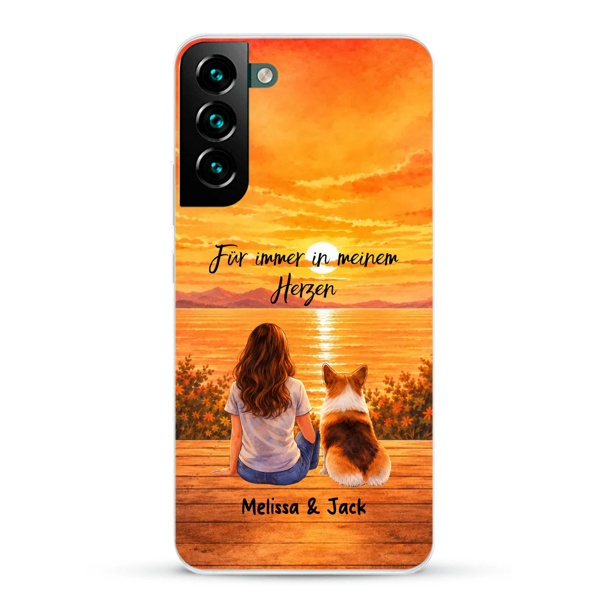 Personalisierte Handyhülle - Aquarell Silhouette