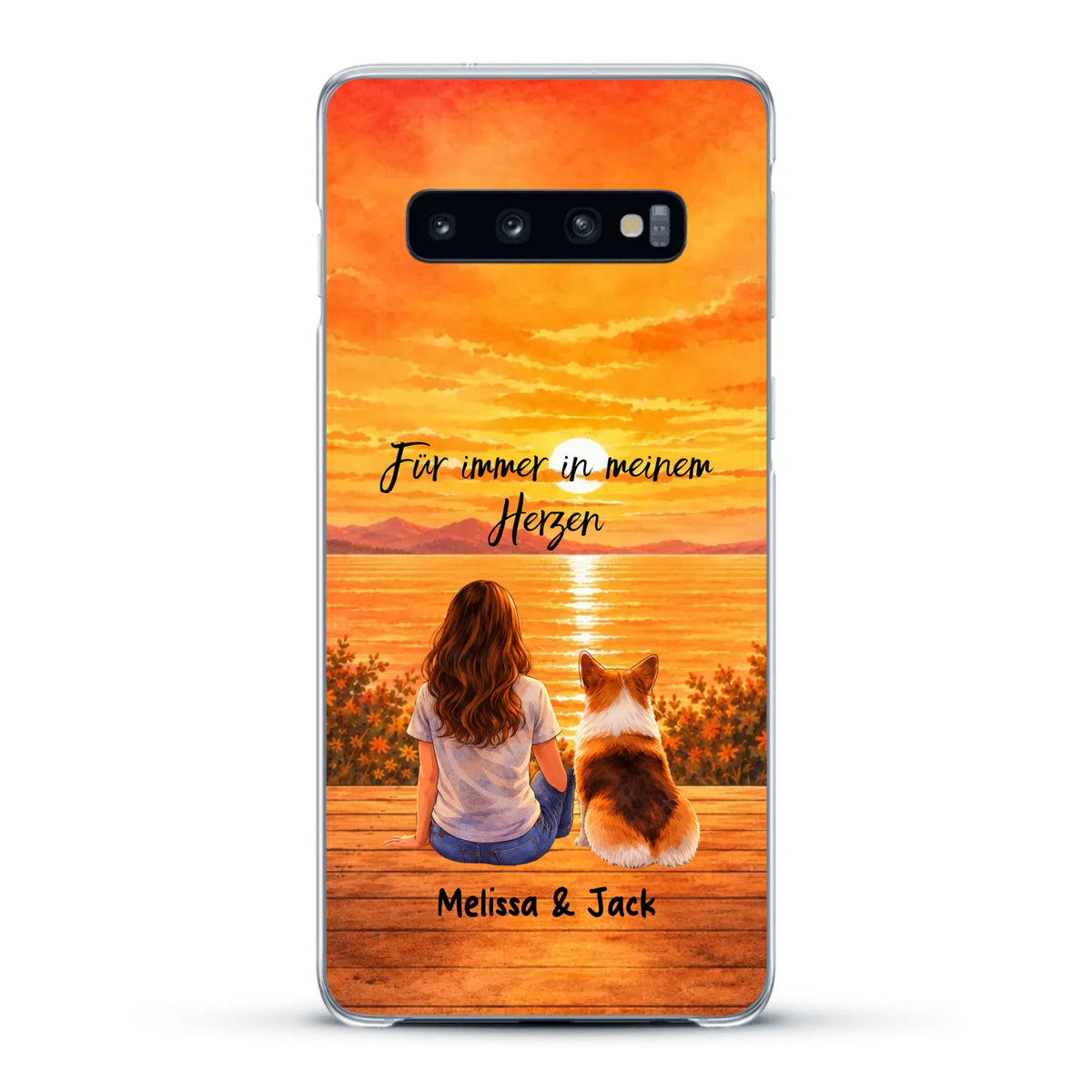 Personalisierte Handyhülle - Aquarell Silhouette