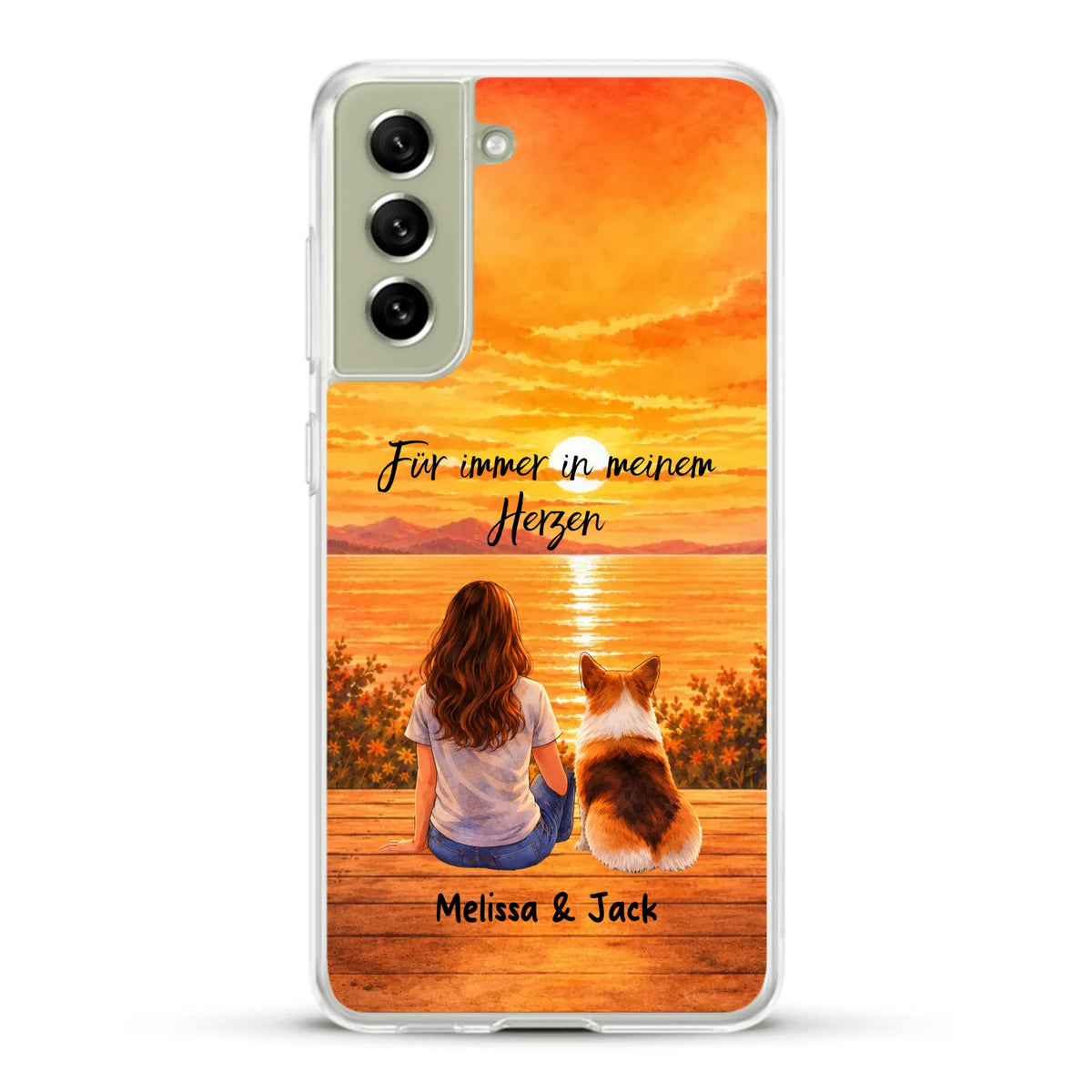 Personalisierte Handyhülle - Aquarell Silhouette