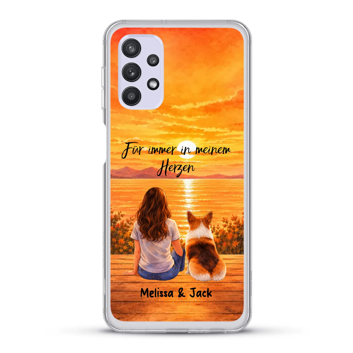 Personalisierte Handyhülle - Aquarell Silhouette