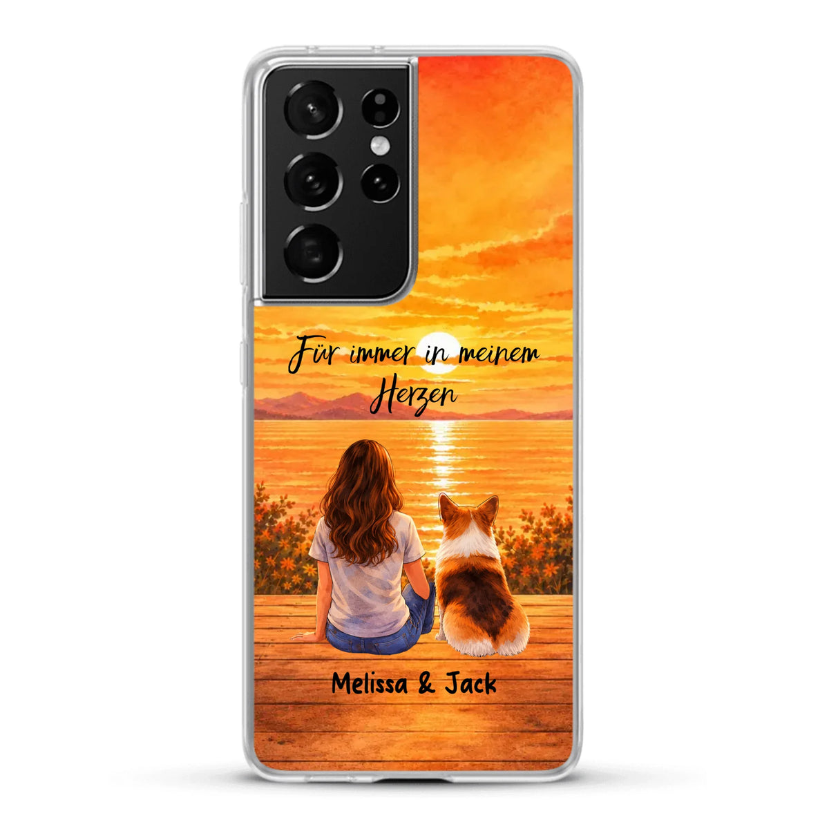 Personalisierte Handyhülle - Aquarell Silhouette