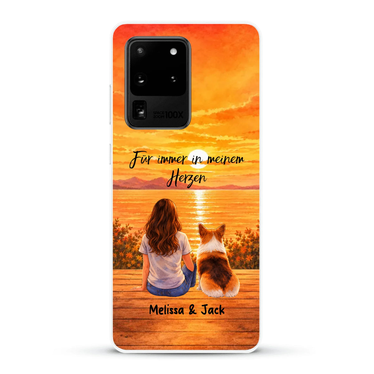 Personalisierte Handyhülle - Aquarell Silhouette