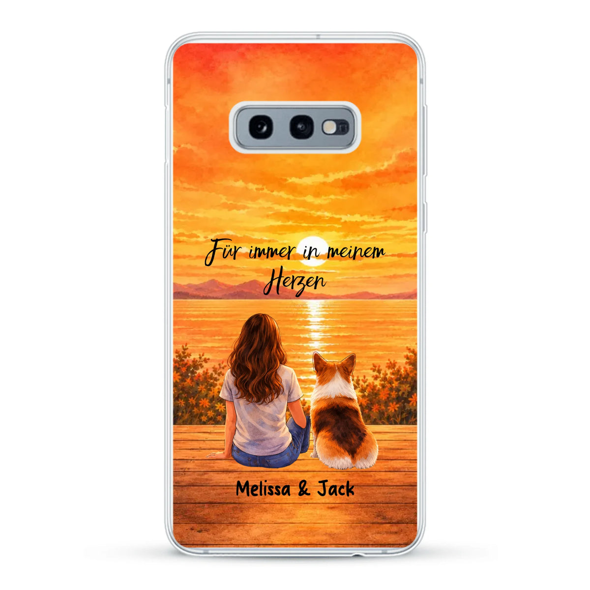 Personalisierte Handyhülle - Aquarell Silhouette